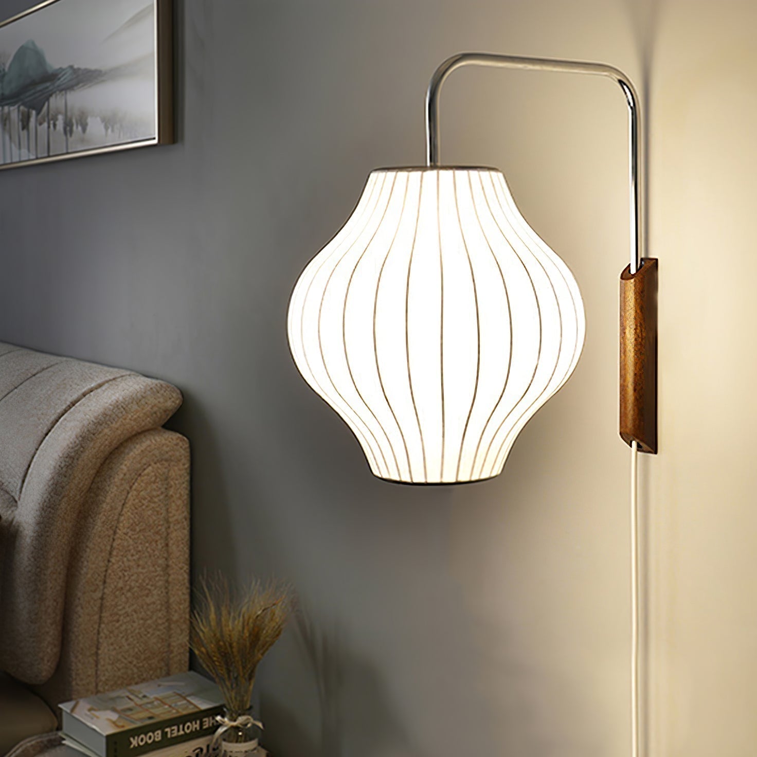 Eryvia | Stoff Oval Wandleuchte