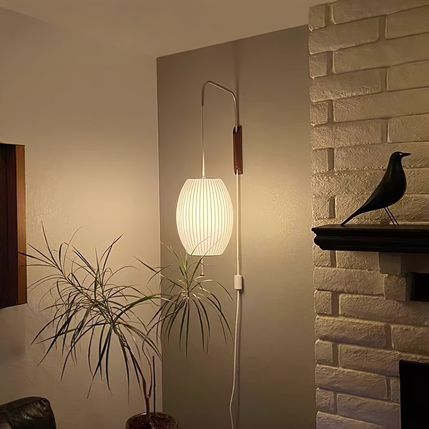 Eryvia | Stoff Oval Wandleuchte