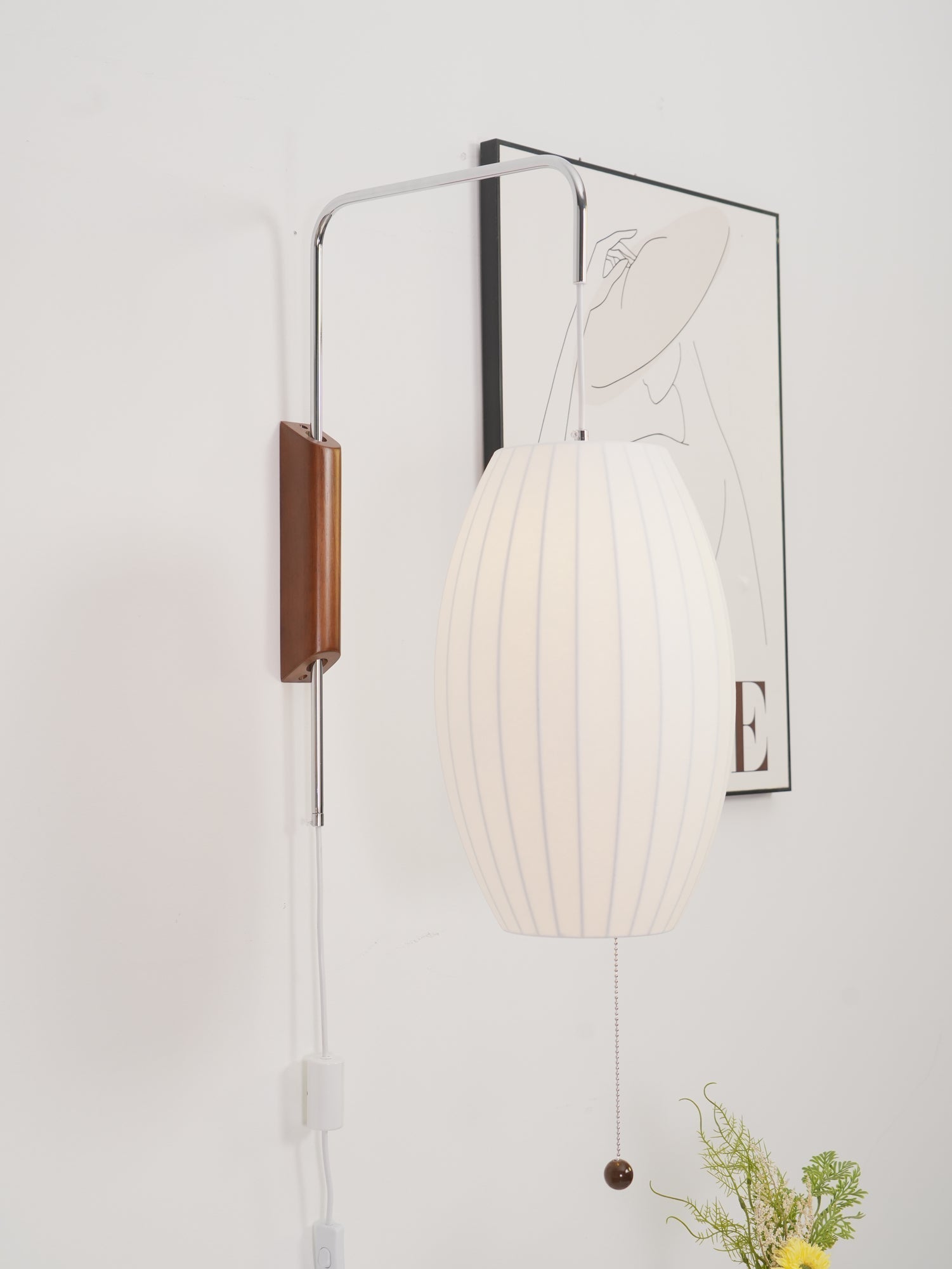 Eryvia | Stoff Oval Wandleuchte