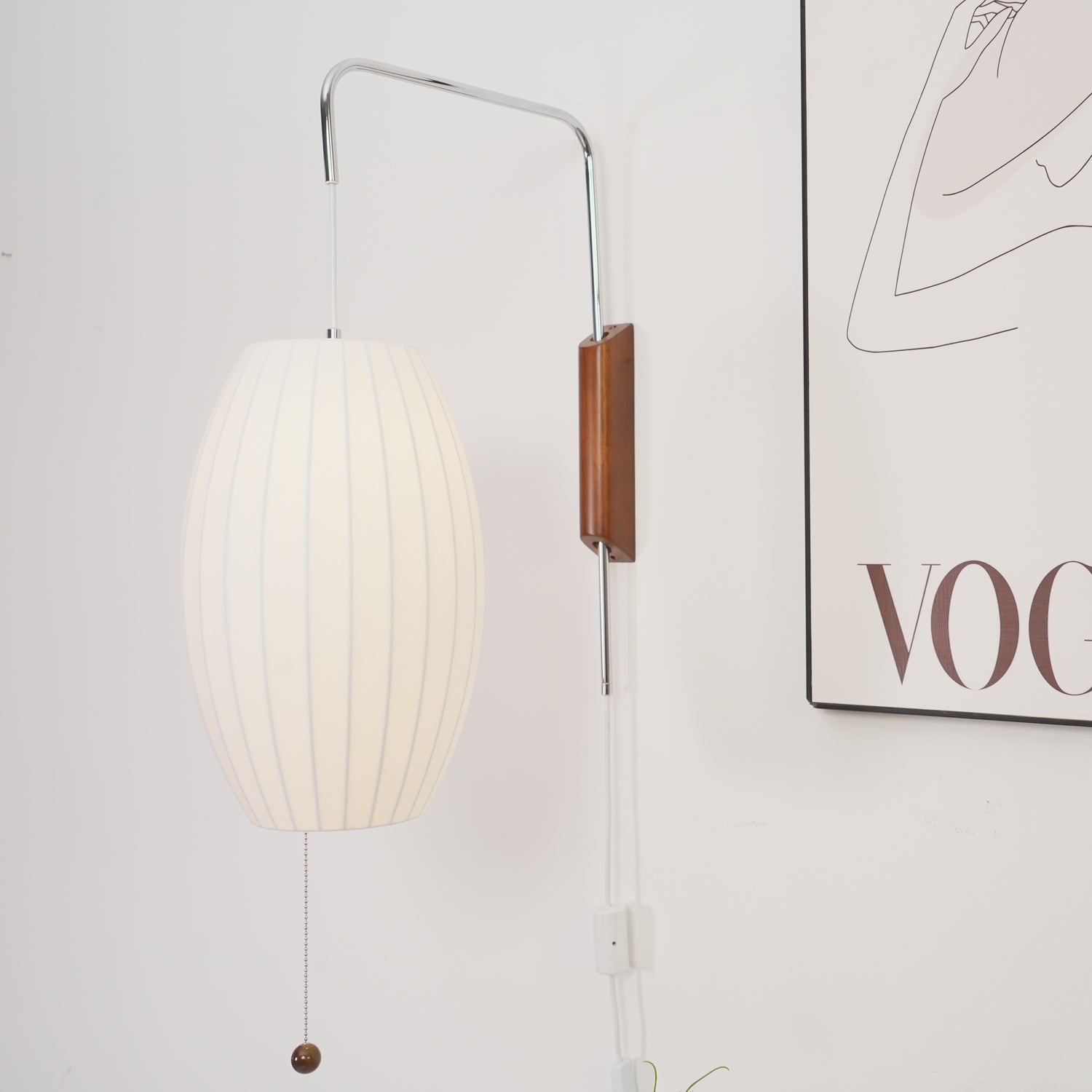 Eryvia | Stoff Oval Wandleuchte