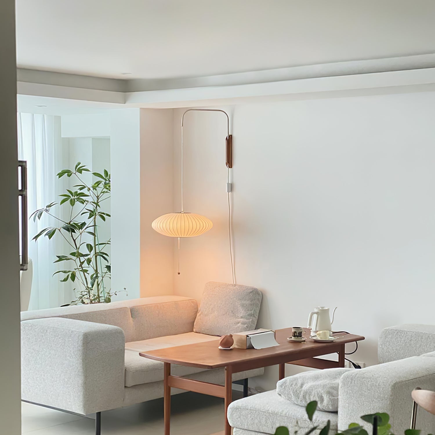 Eryvia | Stoff Oval Wandleuchte