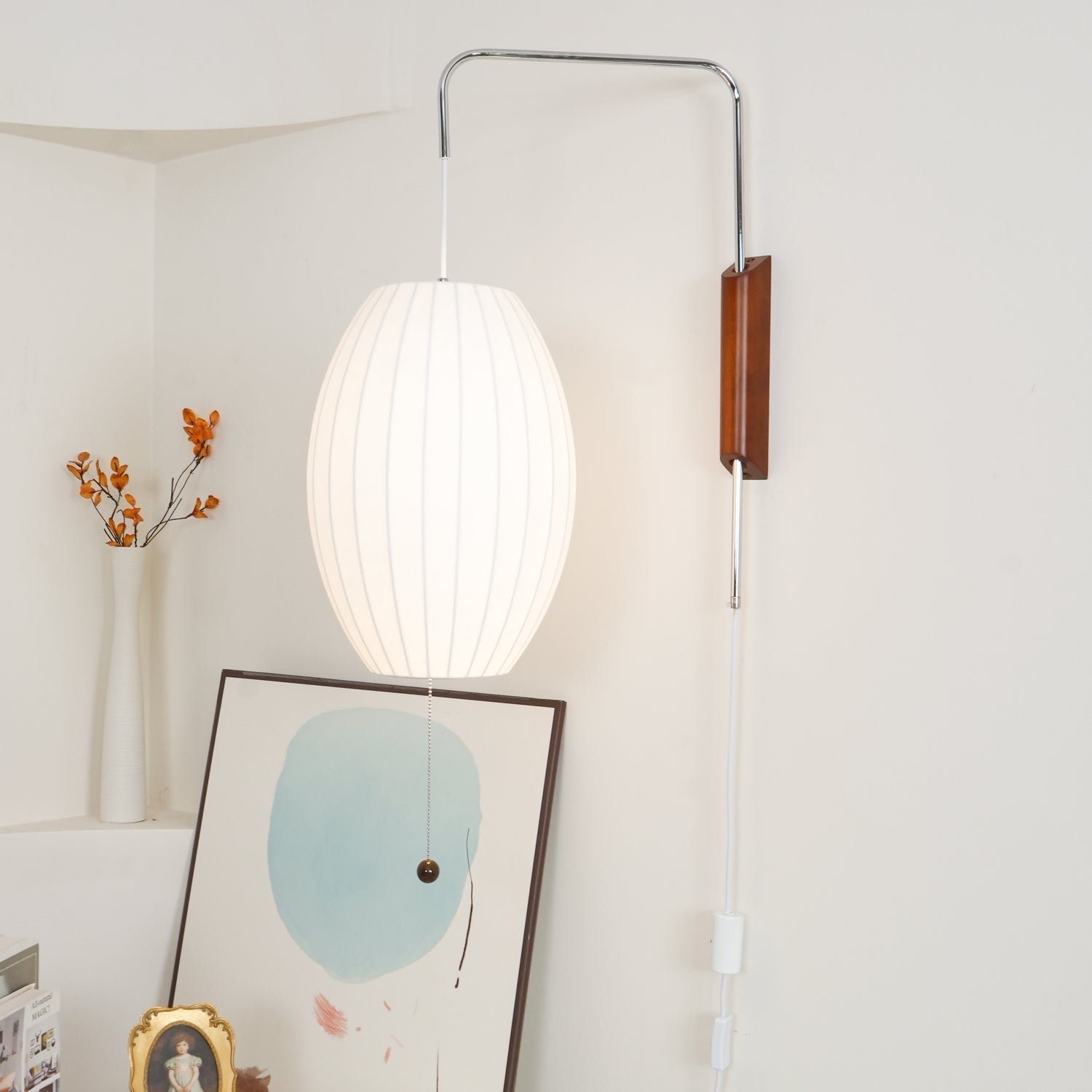 Eryvia | Stoff Oval Wandleuchte