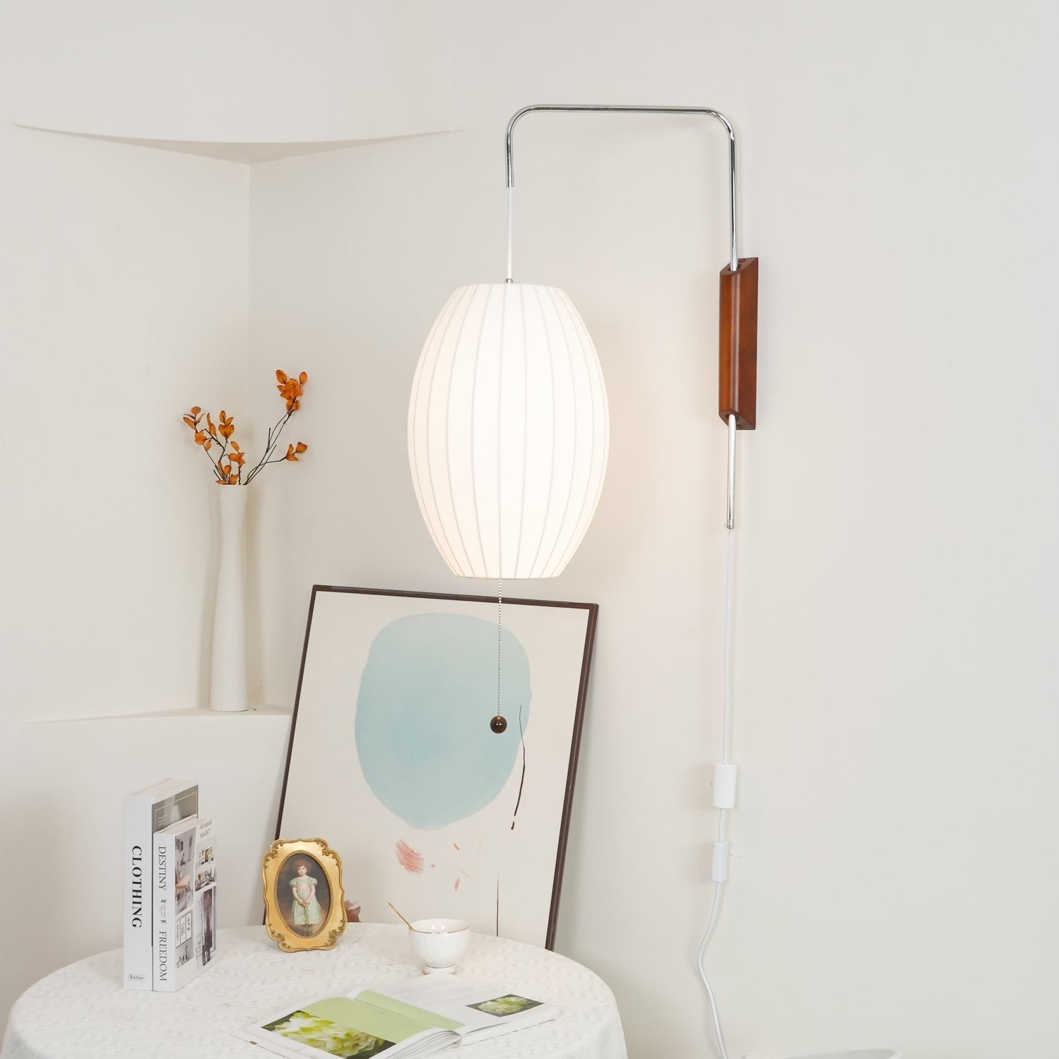 Eryvia | Stoff Oval Wandleuchte
