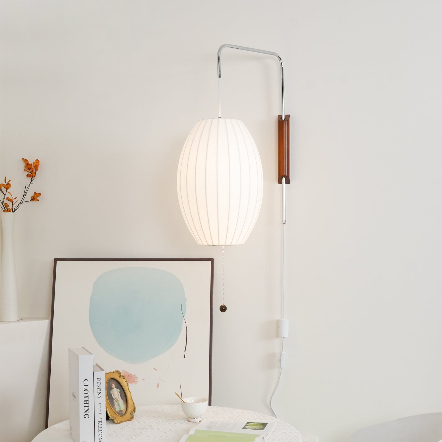 Eryvia | Stoff Oval Wandleuchte