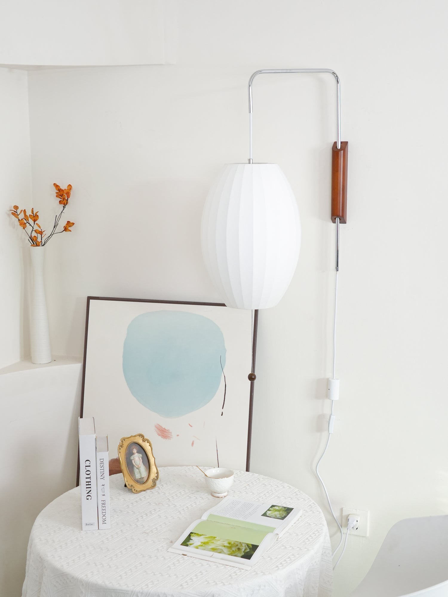 Eryvia | Stoff Oval Wandleuchte