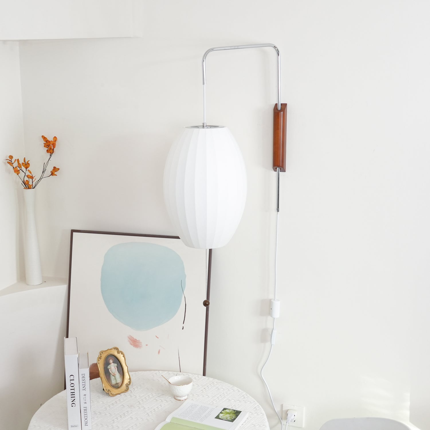 Eryvia | Stoff Oval Wandleuchte