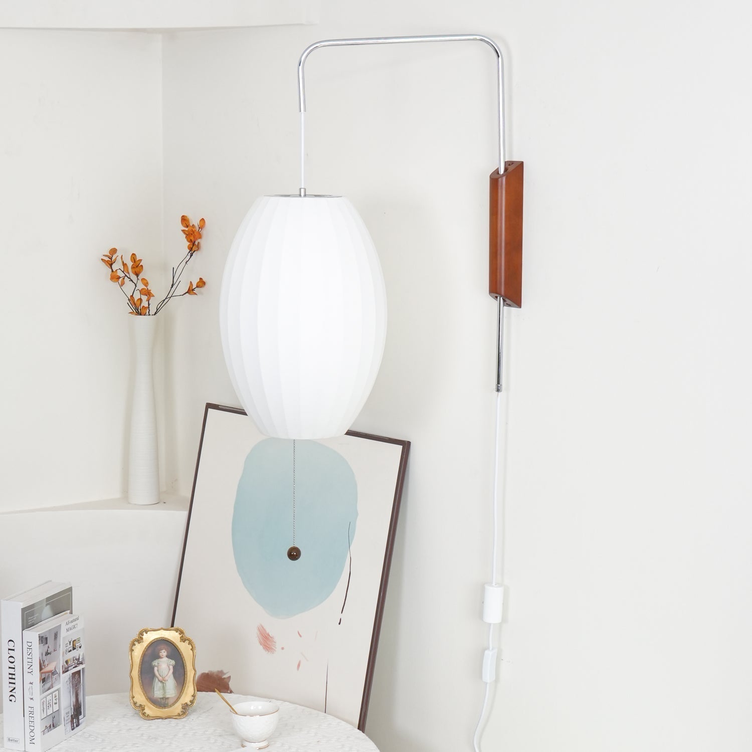 Eryvia | Stoff Oval Wandleuchte