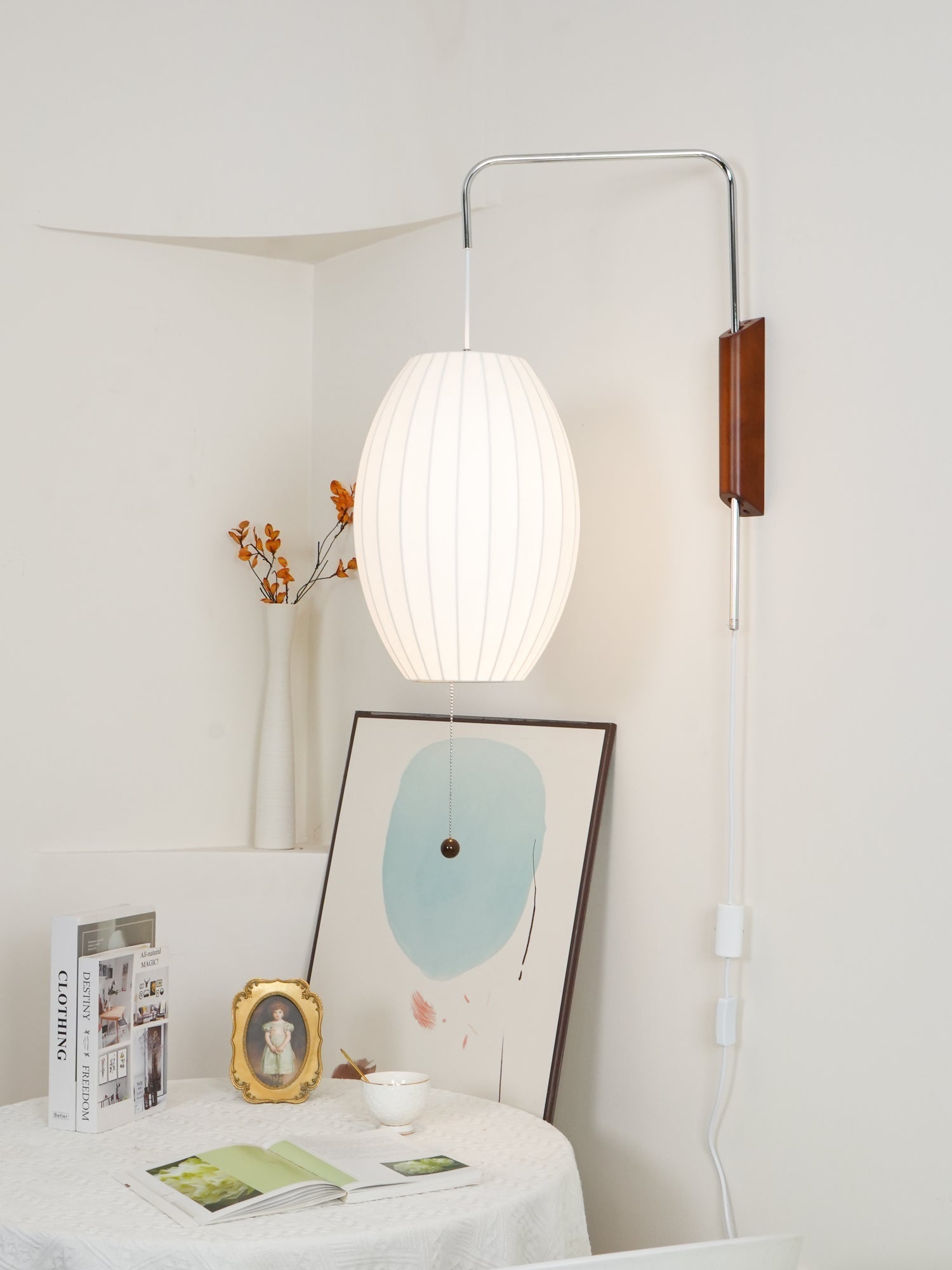 Eryvia | Stoff Oval Wandleuchte