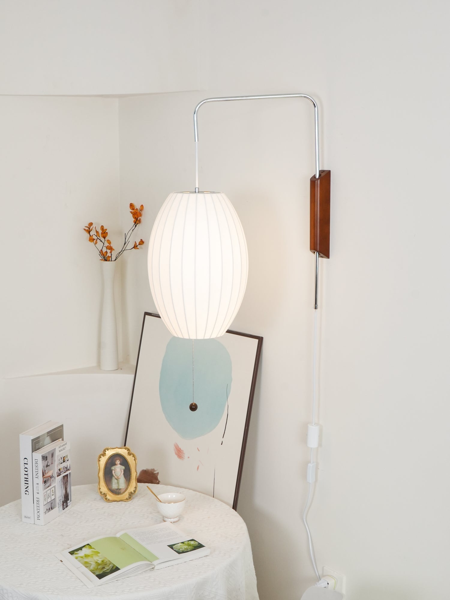 Eryvia | Stoff Oval Wandleuchte