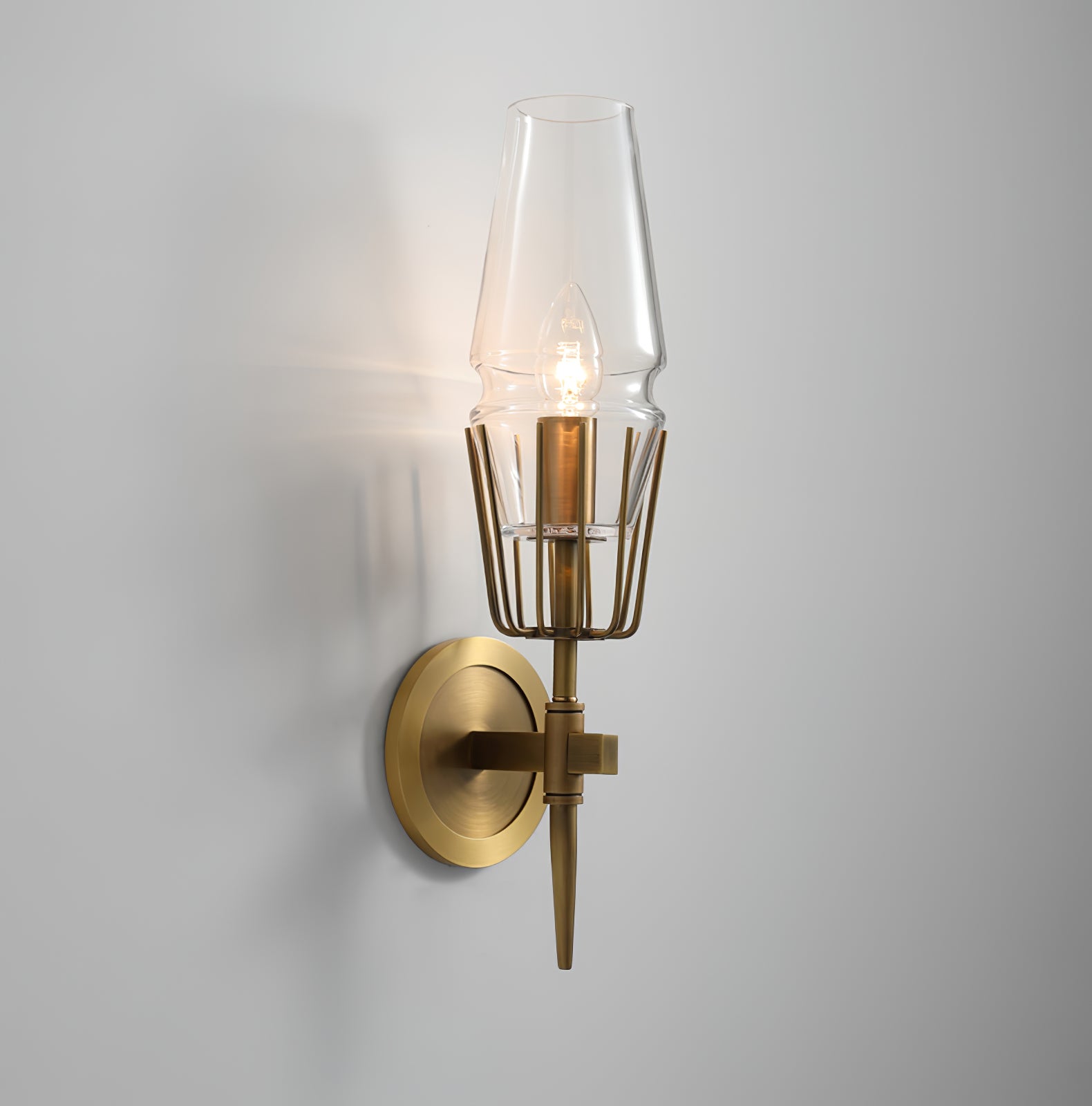 Castello | Vintage Kupfer Glas LED Wandleuchte