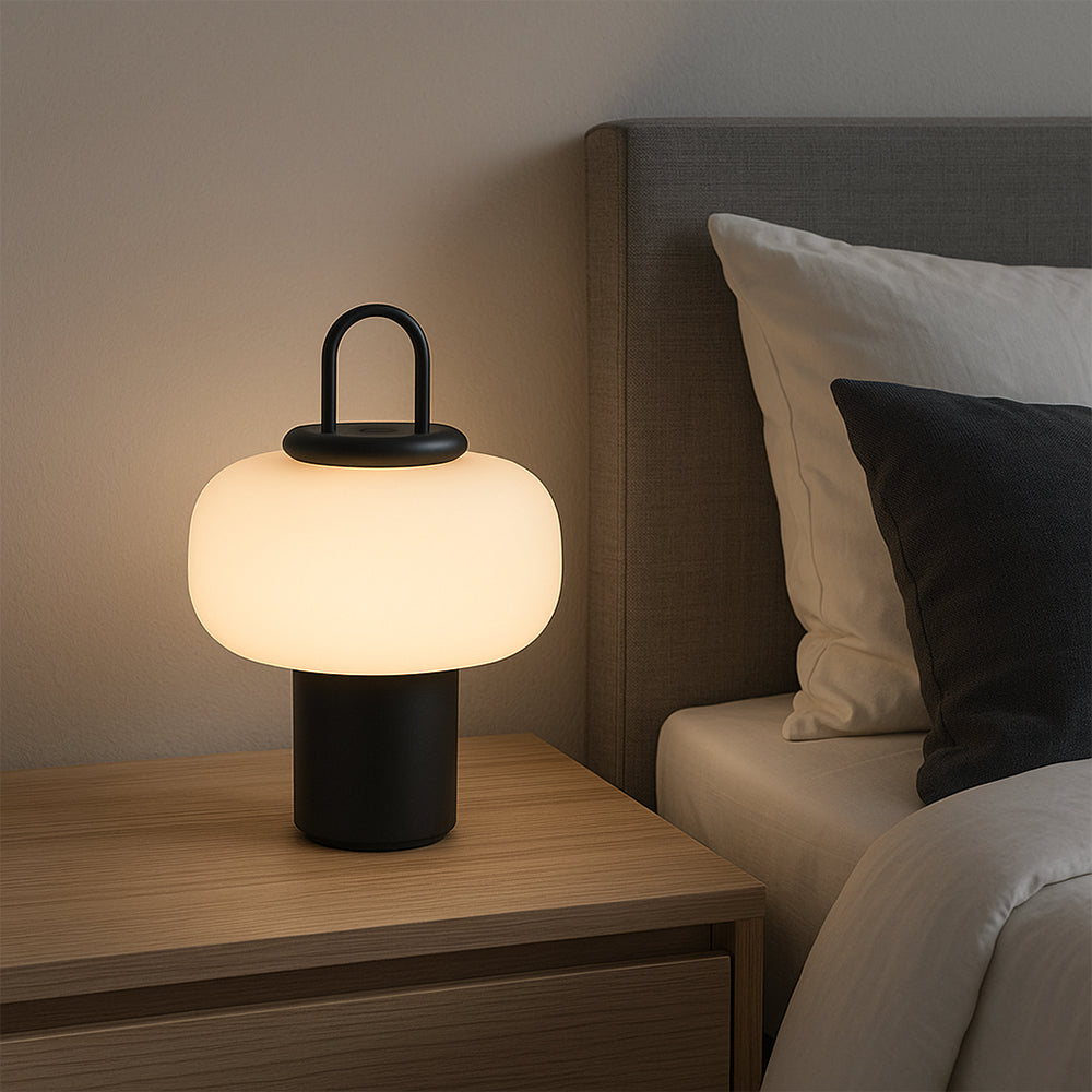Novira | LED Tischlampe mit Opalglas-Schirm