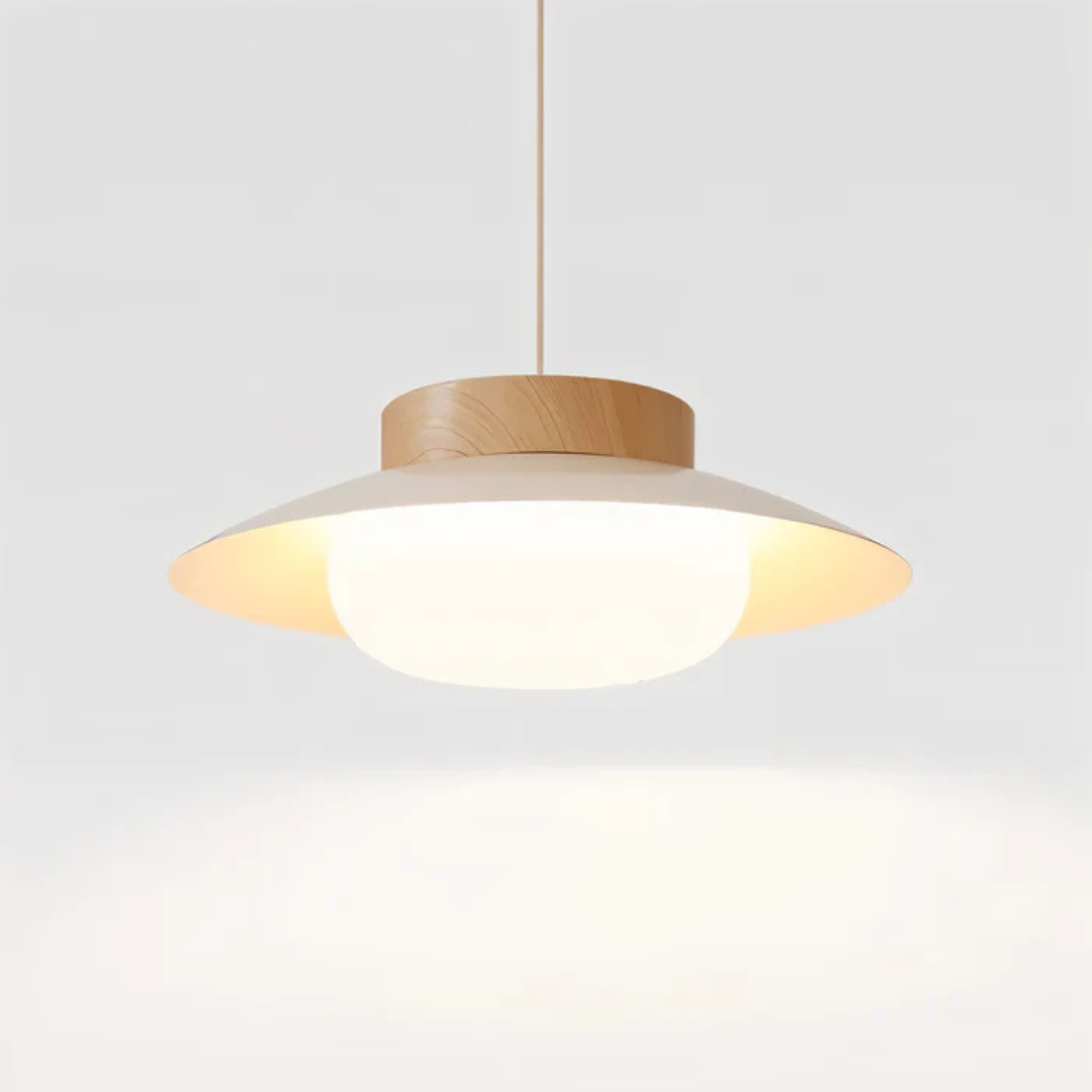 Nuvora | Pendelleuchte mit Holz und Glas