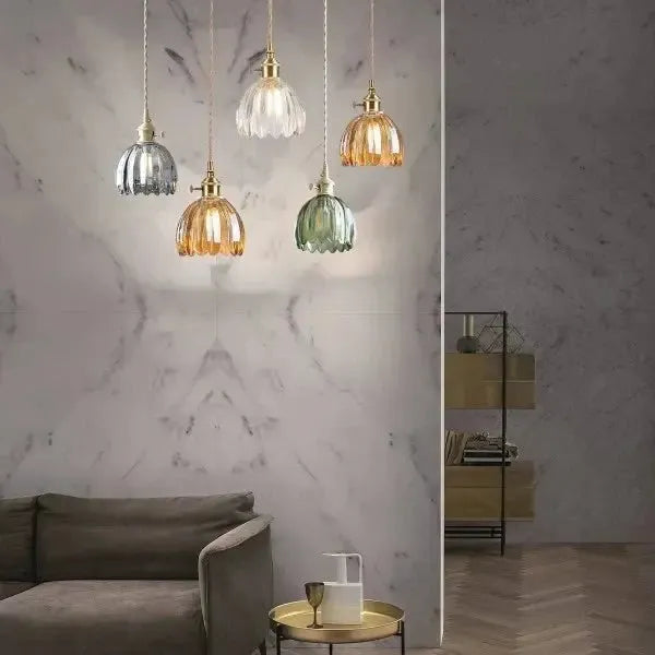 Corvya | Pendelleuchte im Glasblüten-Design
