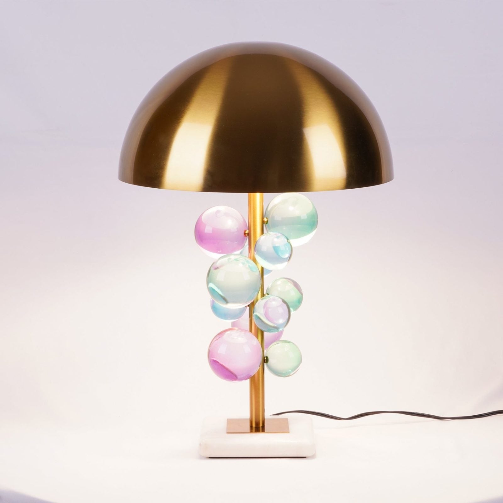 Vera | Retro Marmor Glas-Tischlampe