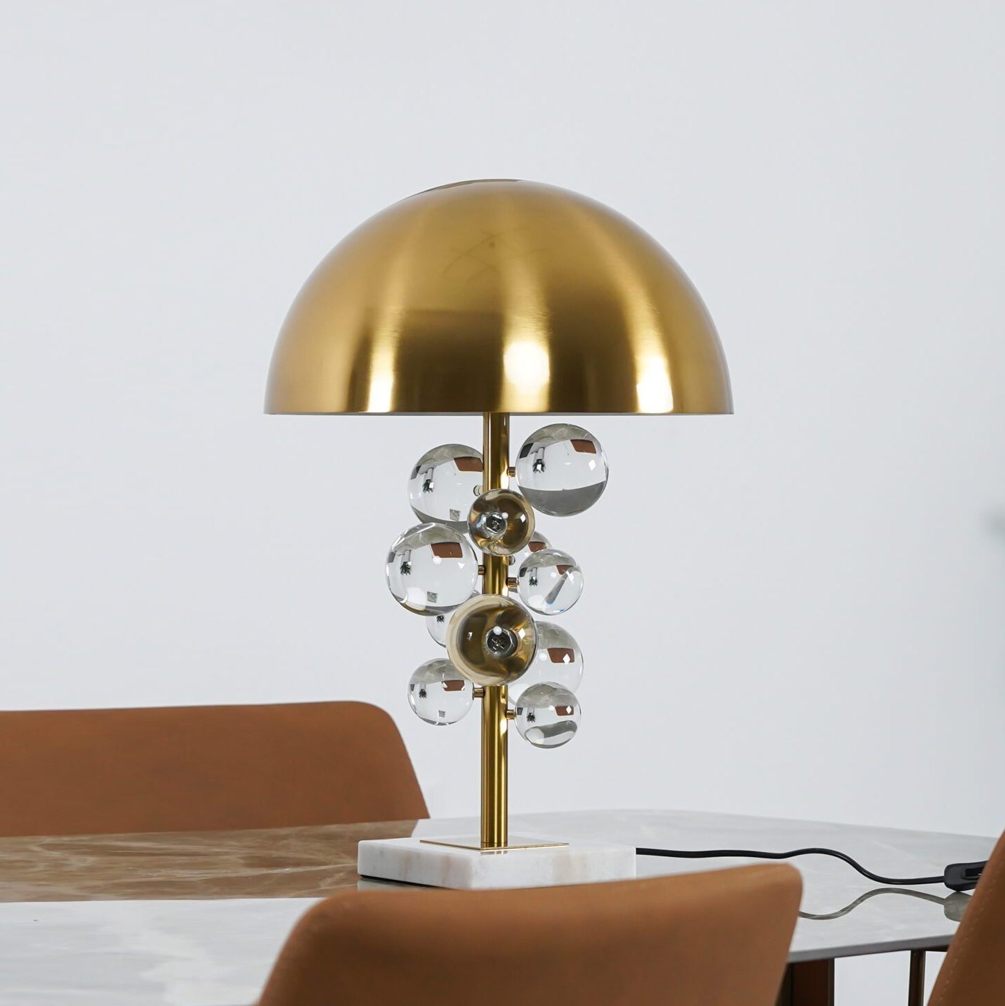 Vera | Retro Marmor Glas-Tischlampe