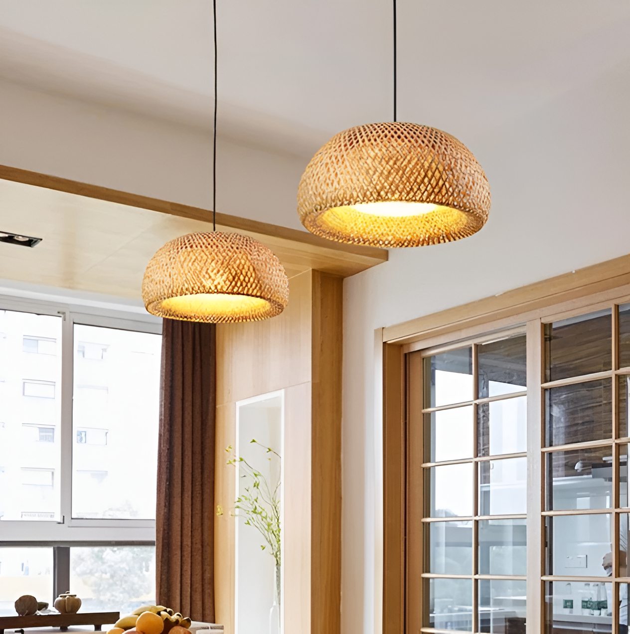 Meravi | Rattan Pendelleuchte Rund