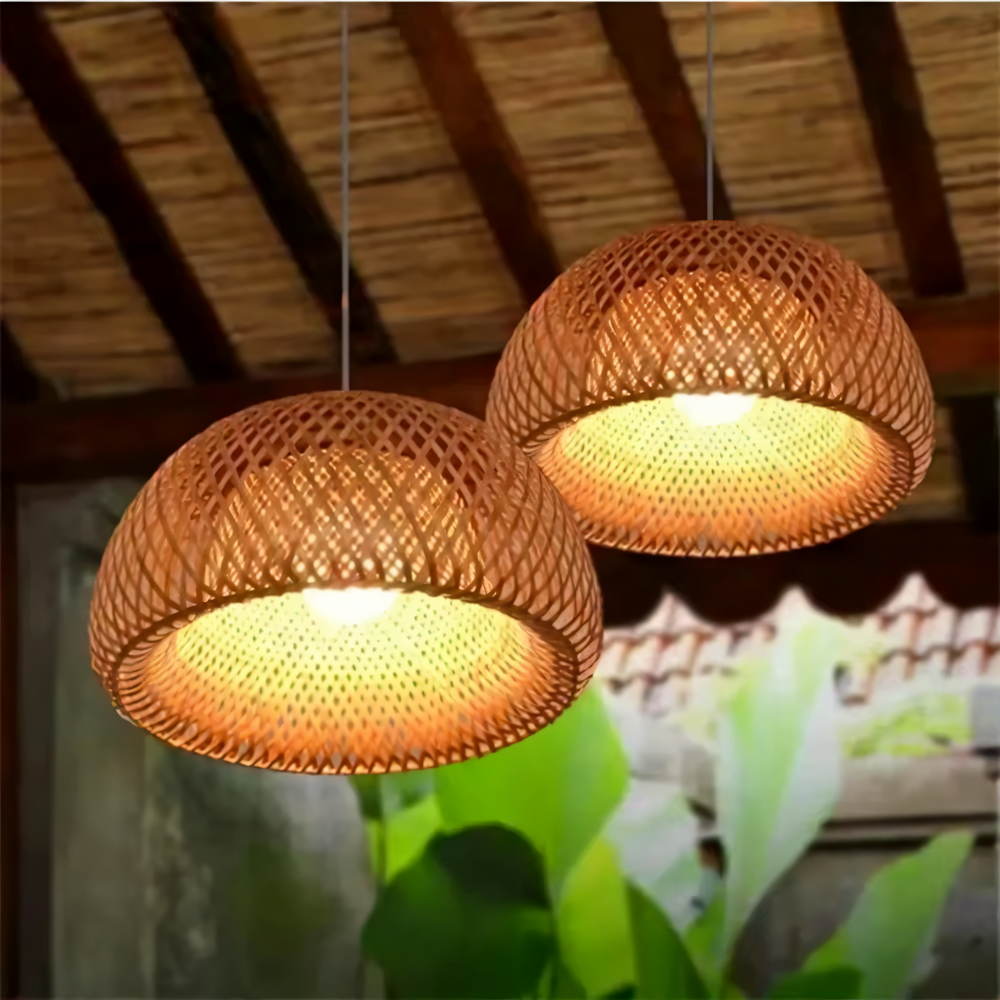 Meravi | Rattan Pendelleuchte Rund