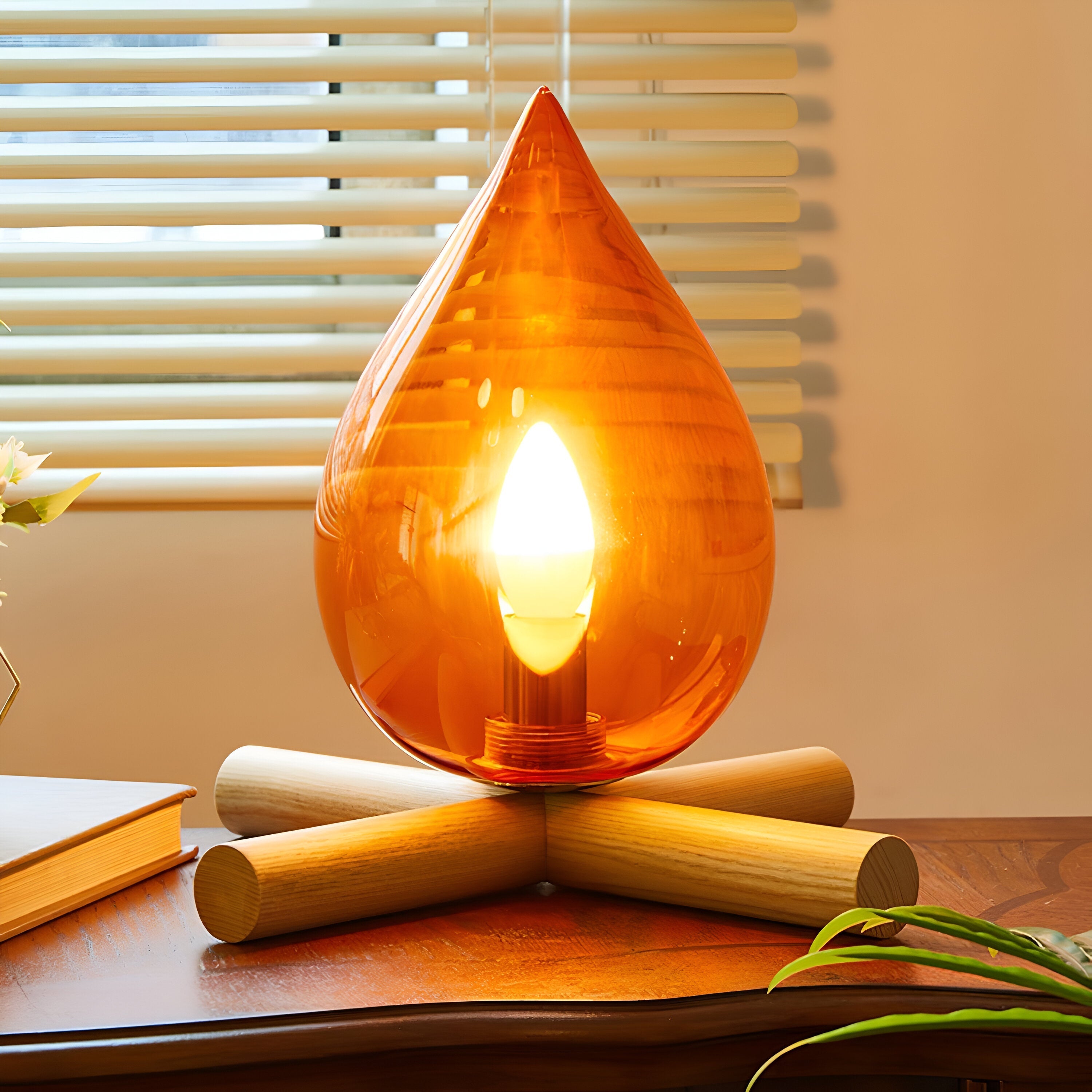 Solvia | Feuerlicht Tafellampe Tropfenform