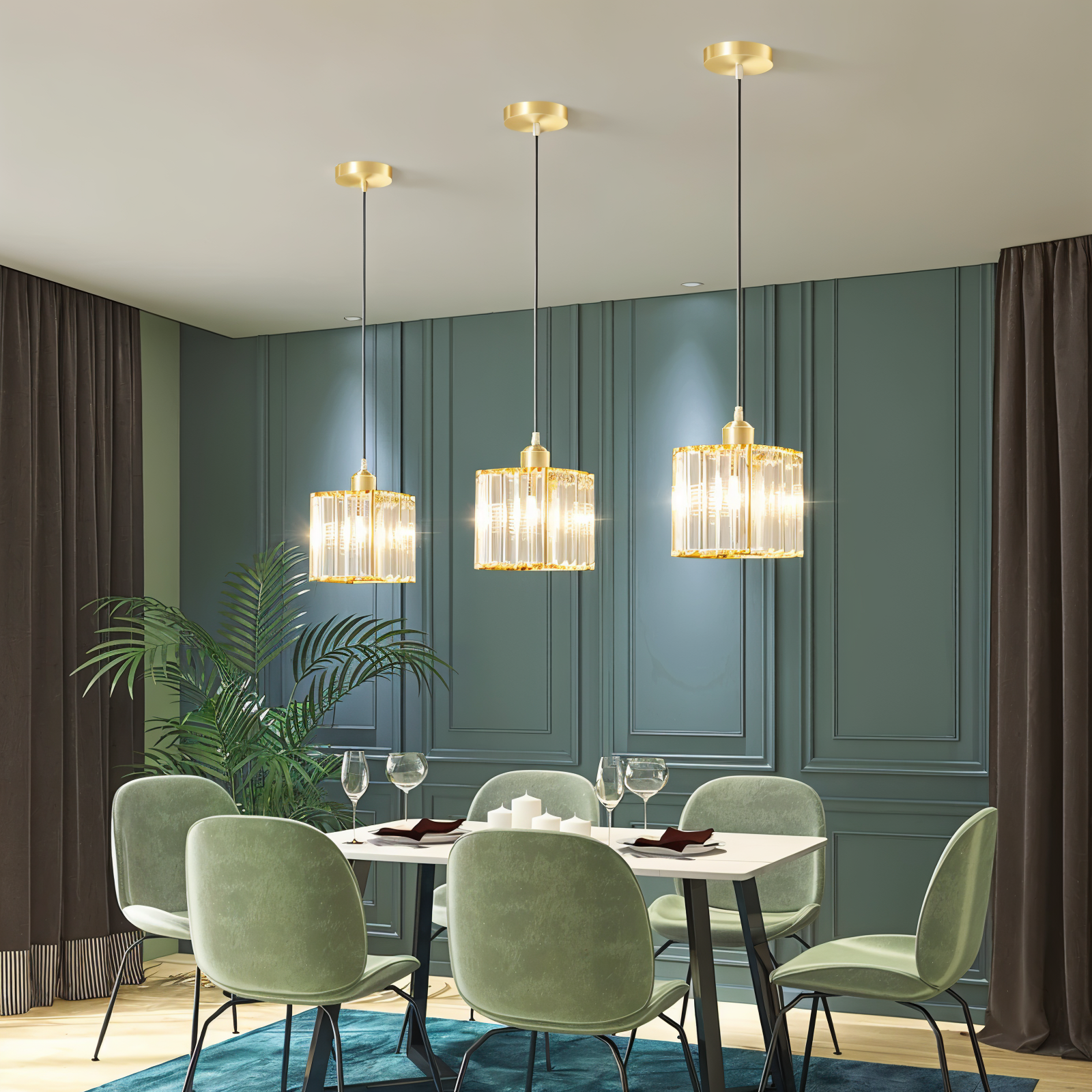 Elvya | Pendelleuchte im Kristallzylinder-Design