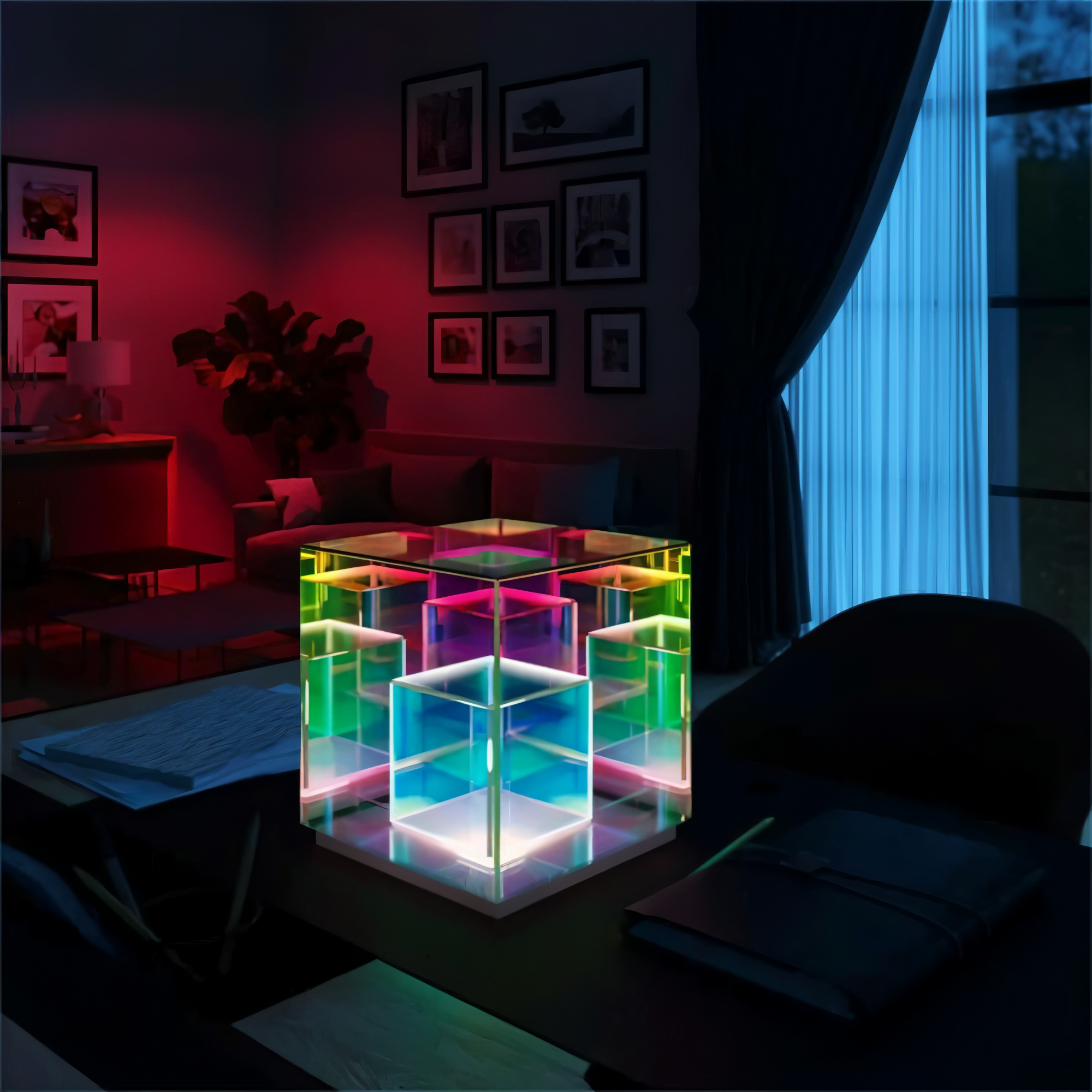 Verto | 3D LED Nachttischlampe Quadrat