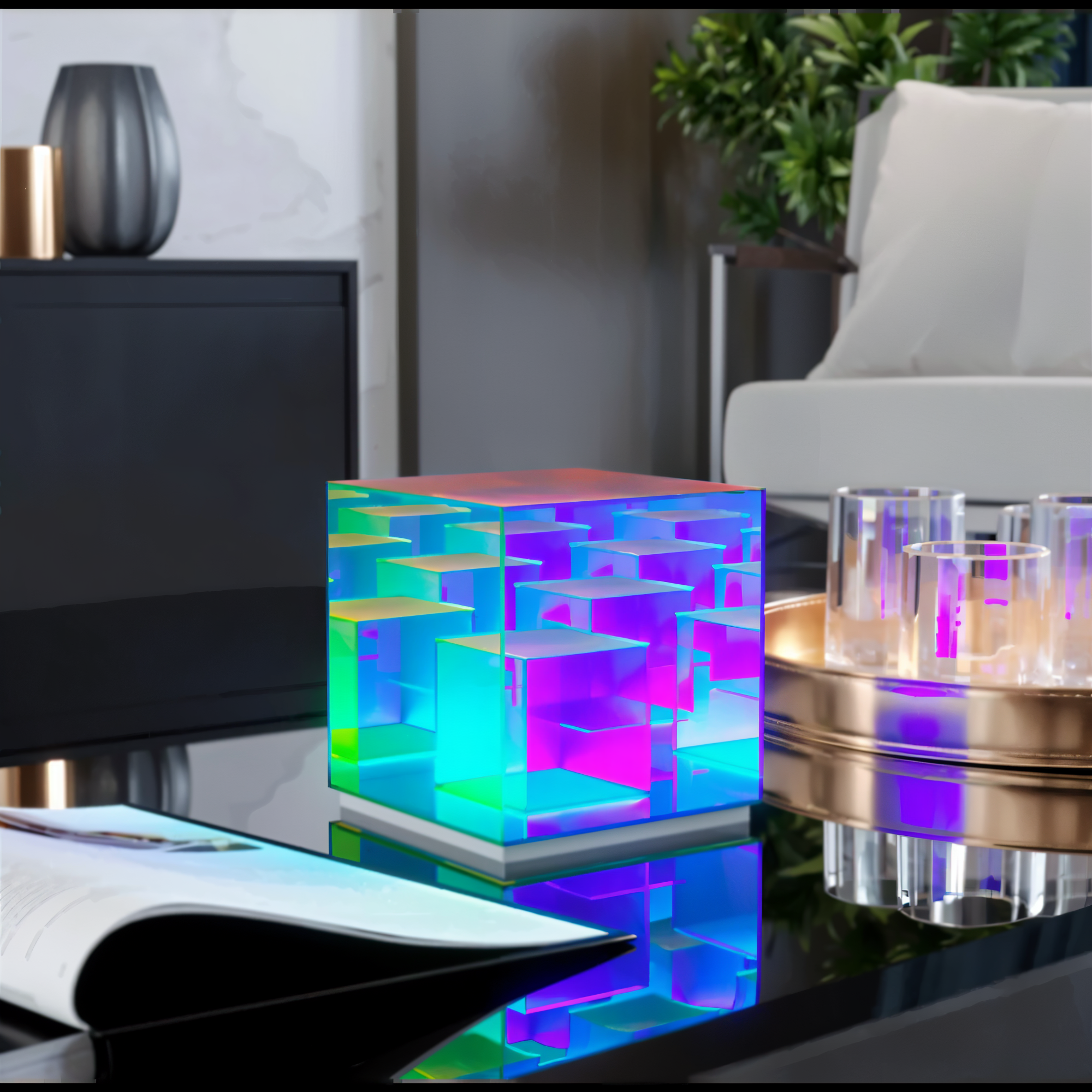 Verto | 3D LED Nachttischlampe Quadrat