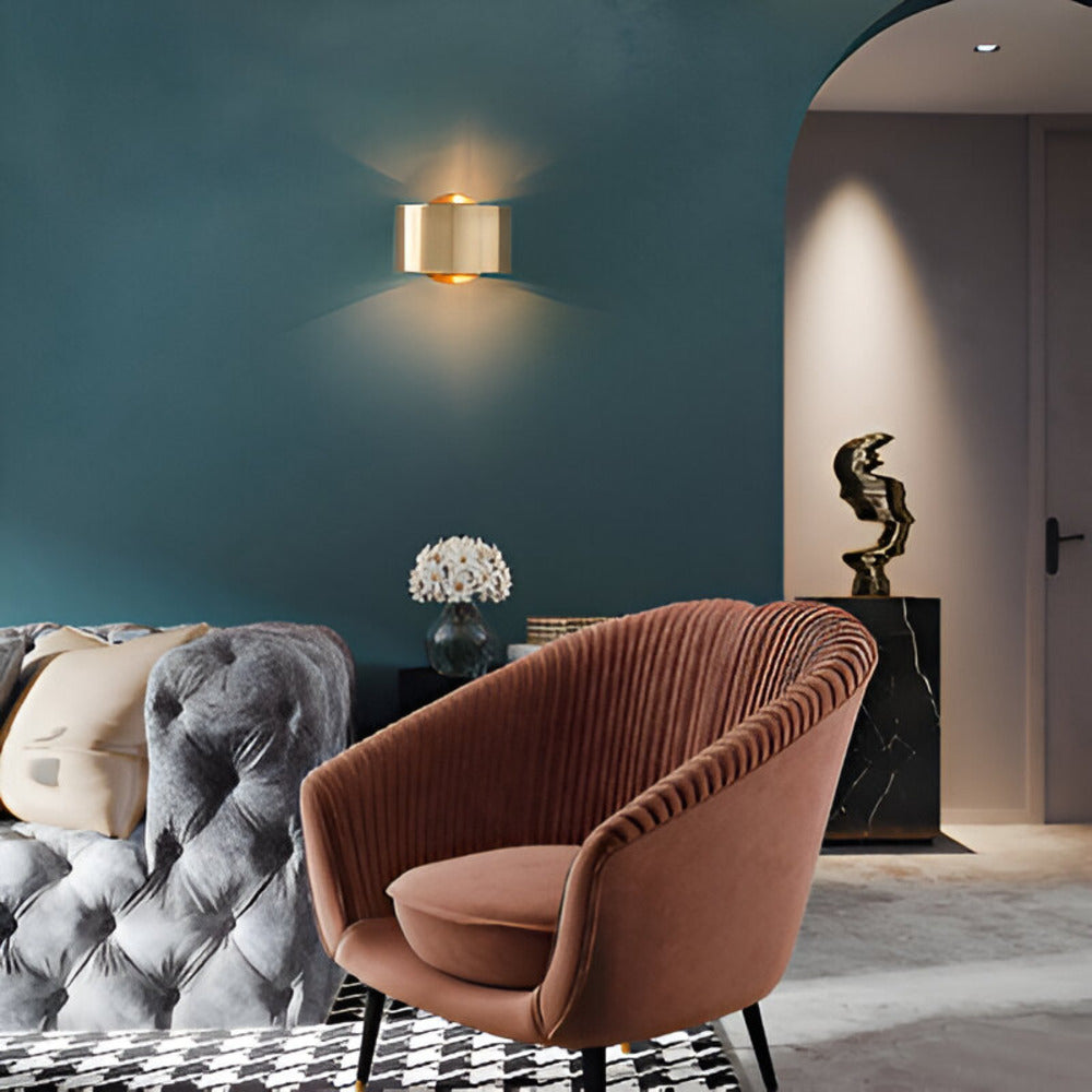 Homora | Goldene Trommel-Wandleuchte
