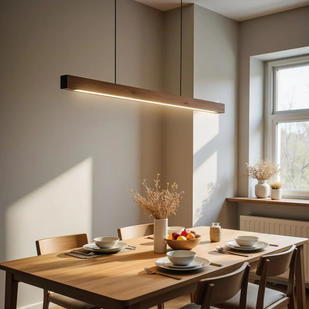 Cedira | Pendelleuchte im Holzleisten-Design