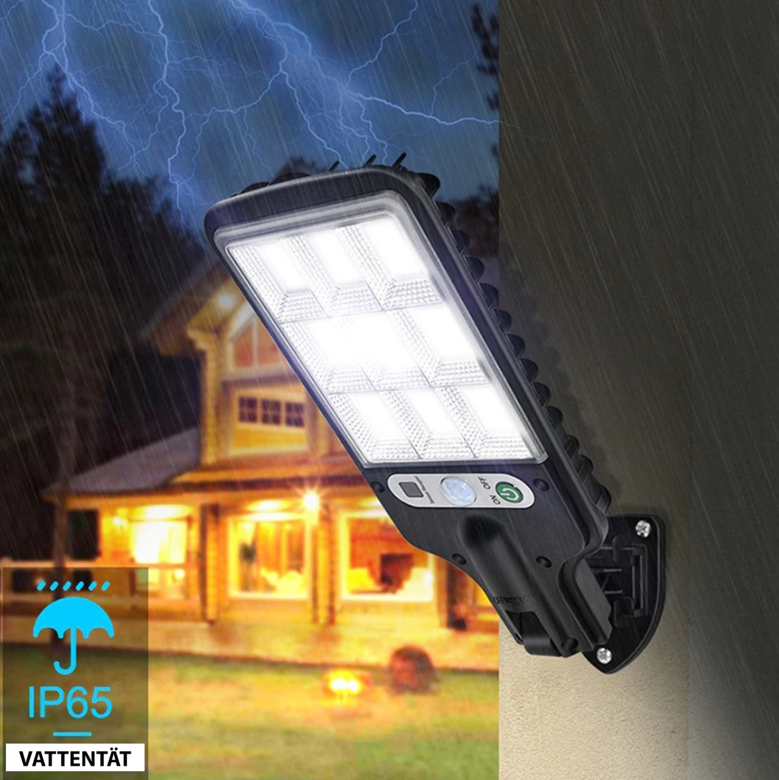 Veyron | Solar LED Wandleuchte mit Bewegungsmelder