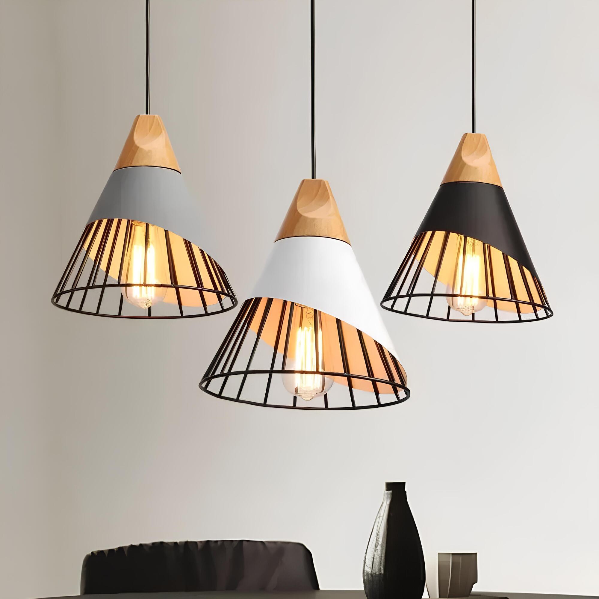 Melora | Pendelleuchte im Holz-Metalldesign