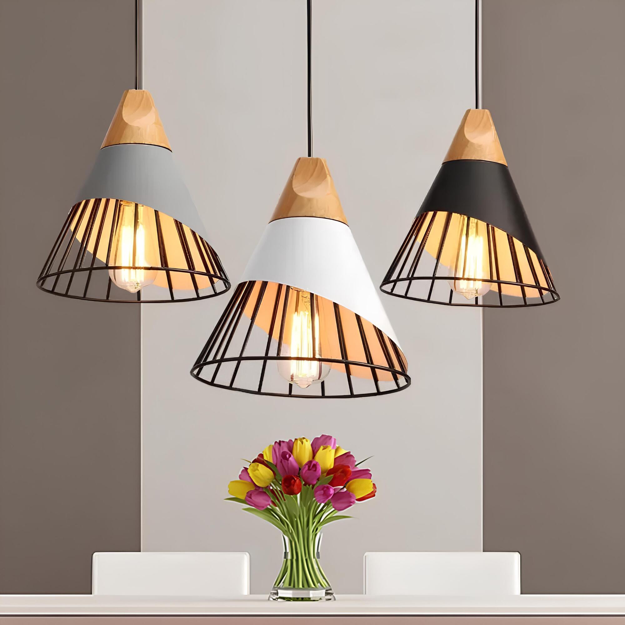 Melora | Pendelleuchte im Holz-Metalldesign