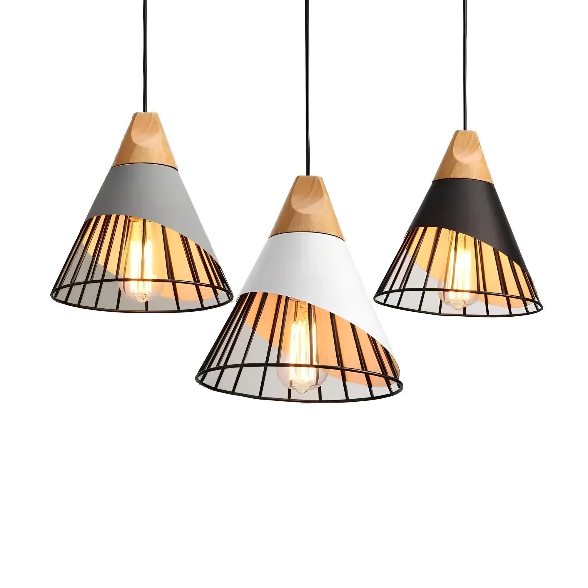 Melora | Pendelleuchte im Holz-Metalldesign