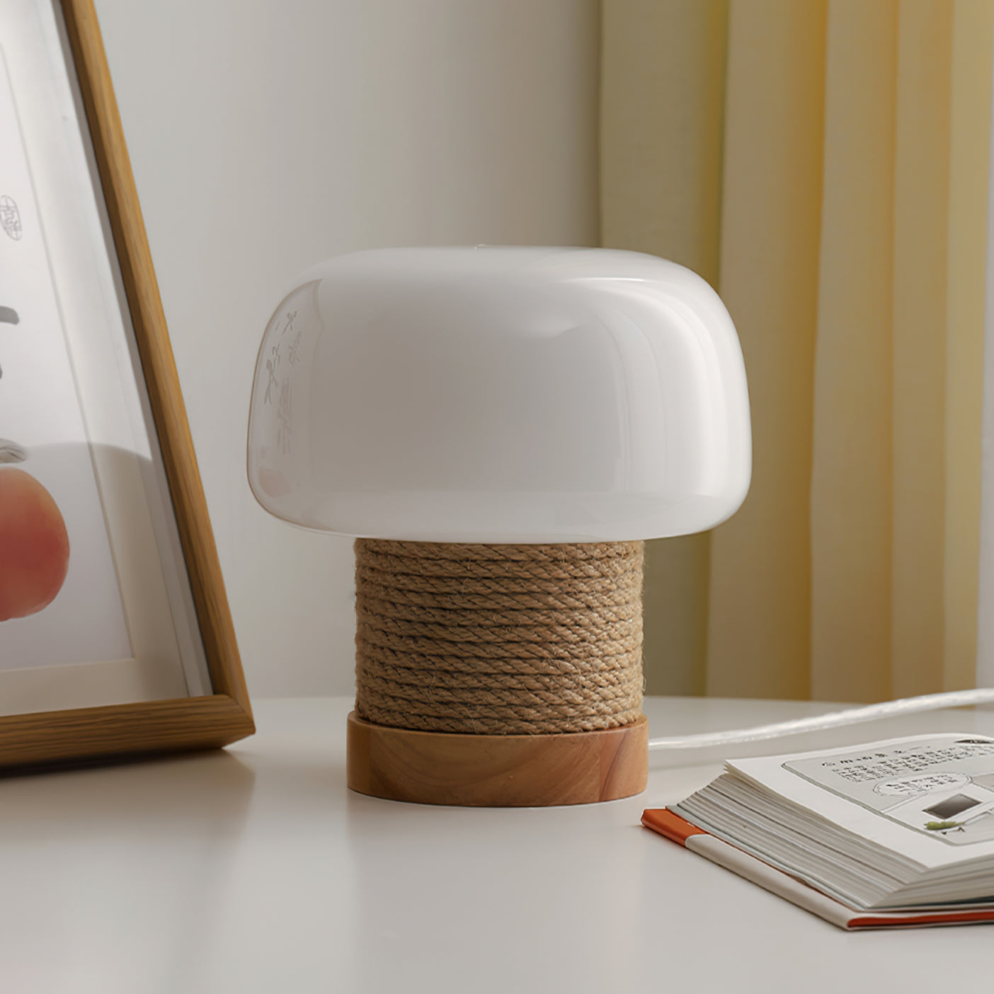 Lumo | Moderne LED Tischlampe Minimalistisch Holzfuß