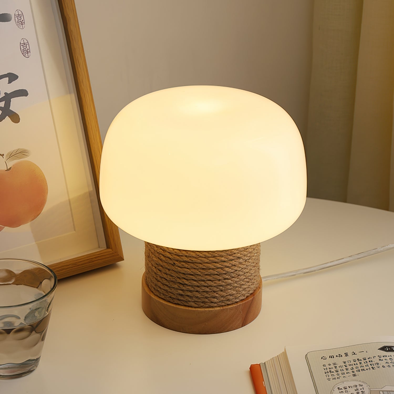 Lumo | Moderne LED Tischlampe Minimalistisch Holzfuß