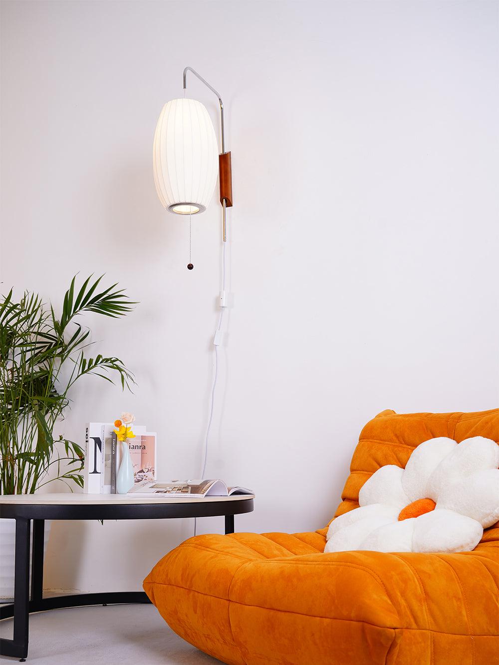 Eryvia | Stoff Oval Wandleuchte