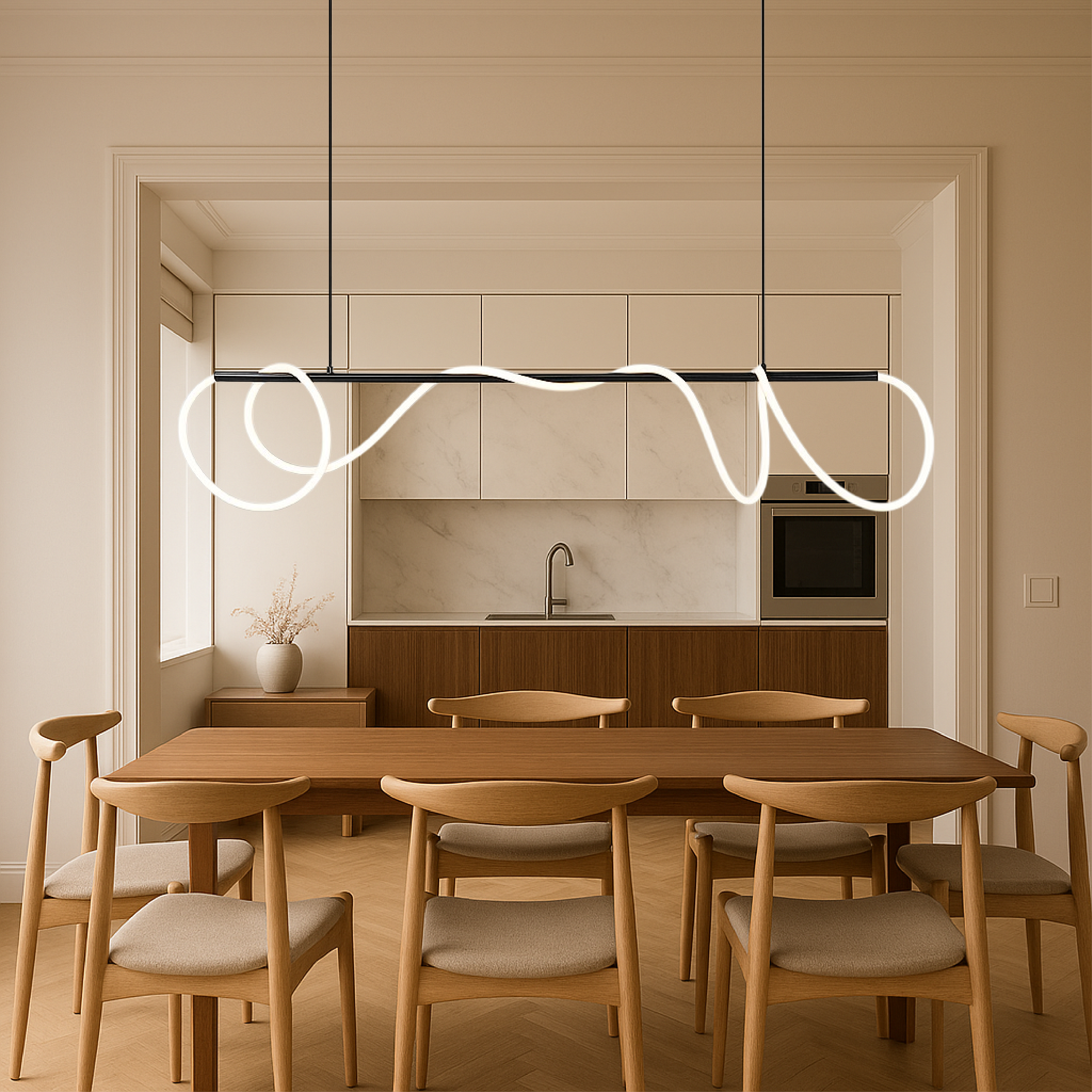Lyvora | LED Deckenleuchte im Wellen-Design