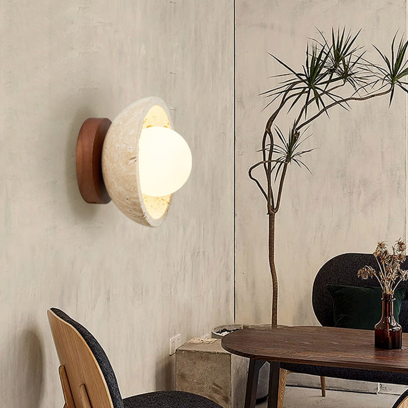 Boho | Travertin Naturstein LED Wandleuchte