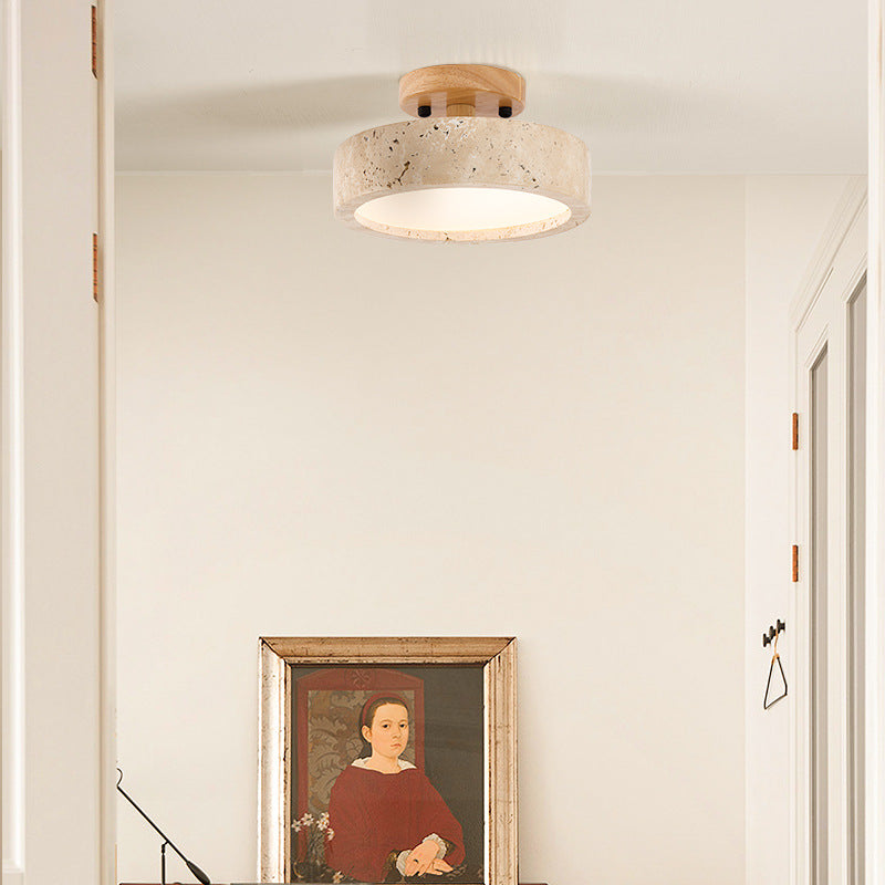 Nera | Runde Travertin LED-Deckenleuchte