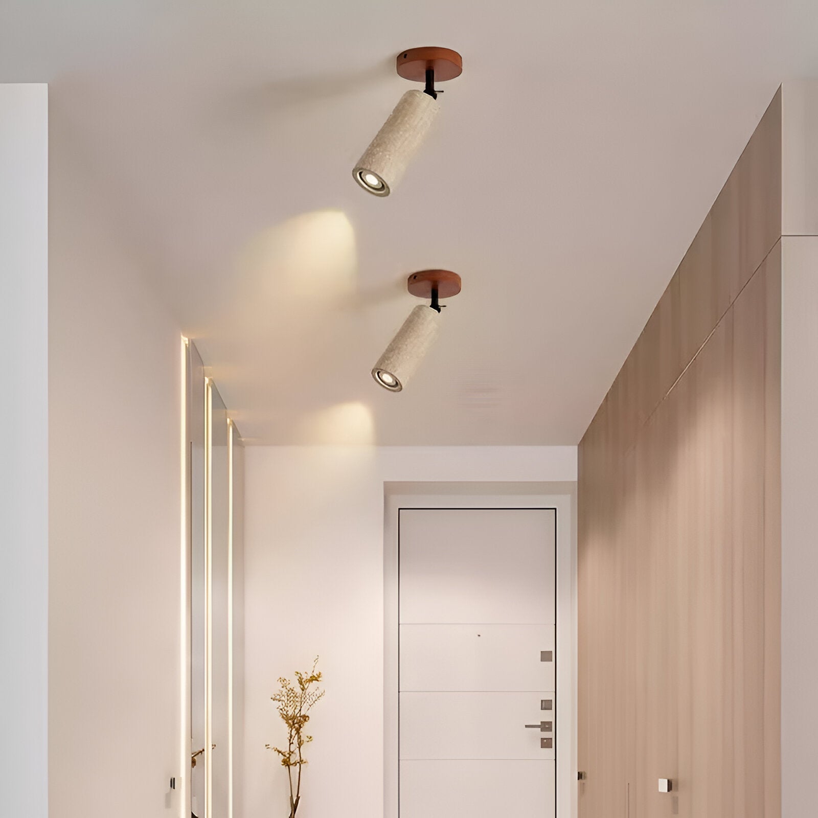 Travertin | Holz Verstellbare LED Wand- und Deckenleuchte