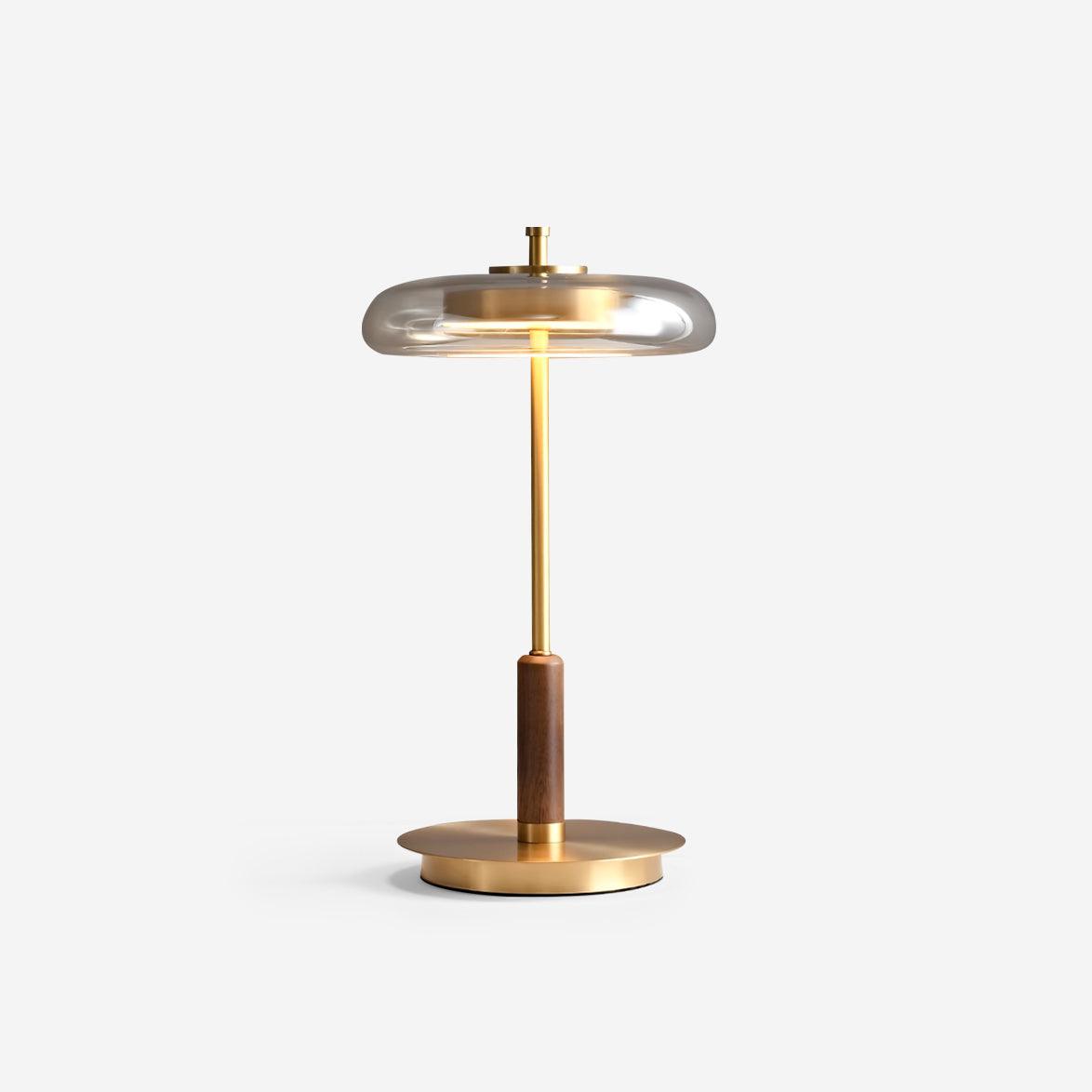Lumisol | Tischleuchte mit Glas und Holz