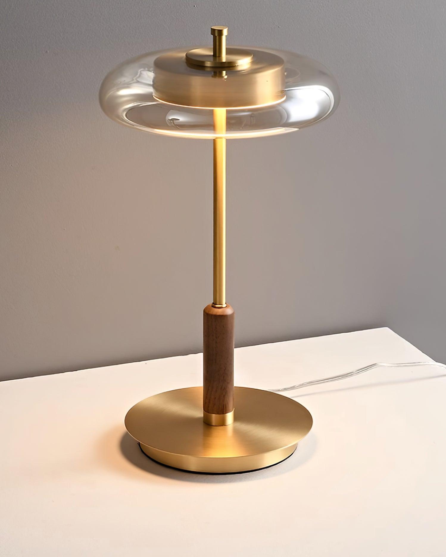 Lumisol | Tischleuchte mit Glas und Holz