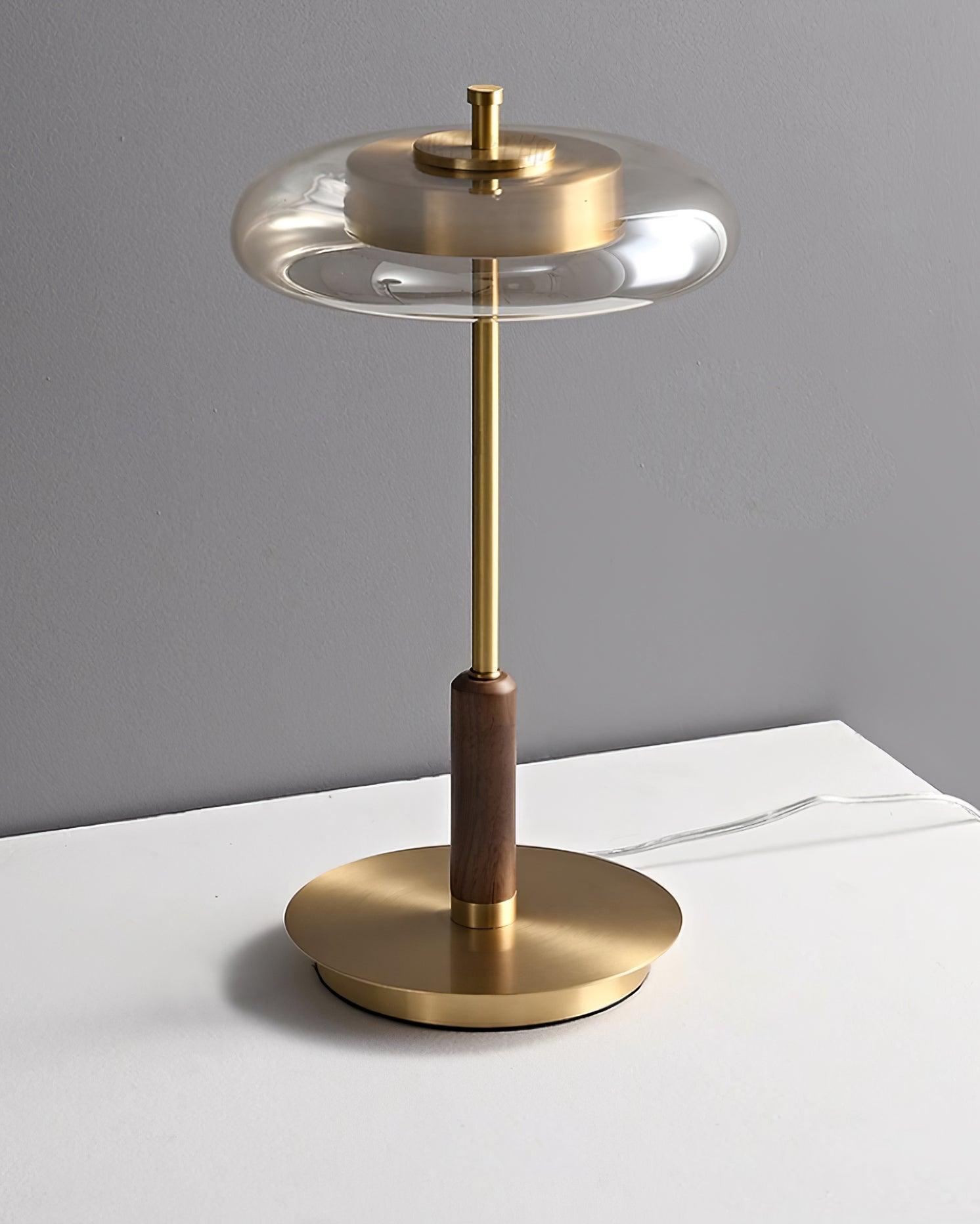 Lumisol | Tischleuchte mit Glas und Holz