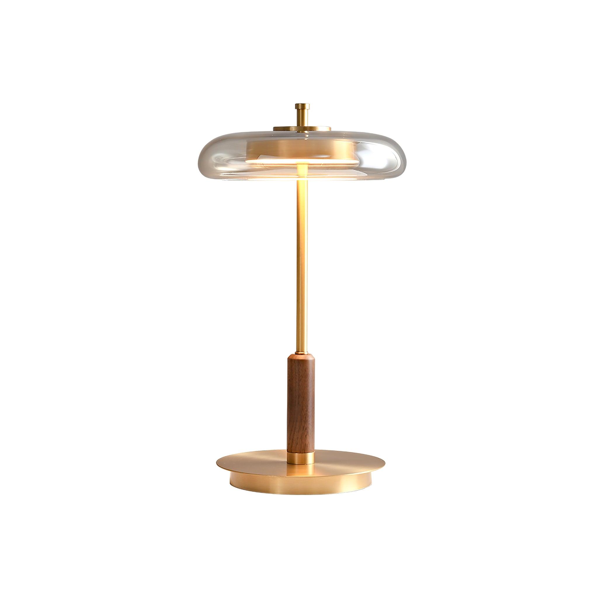 Lumisol | Tischleuchte mit Glas und Holz