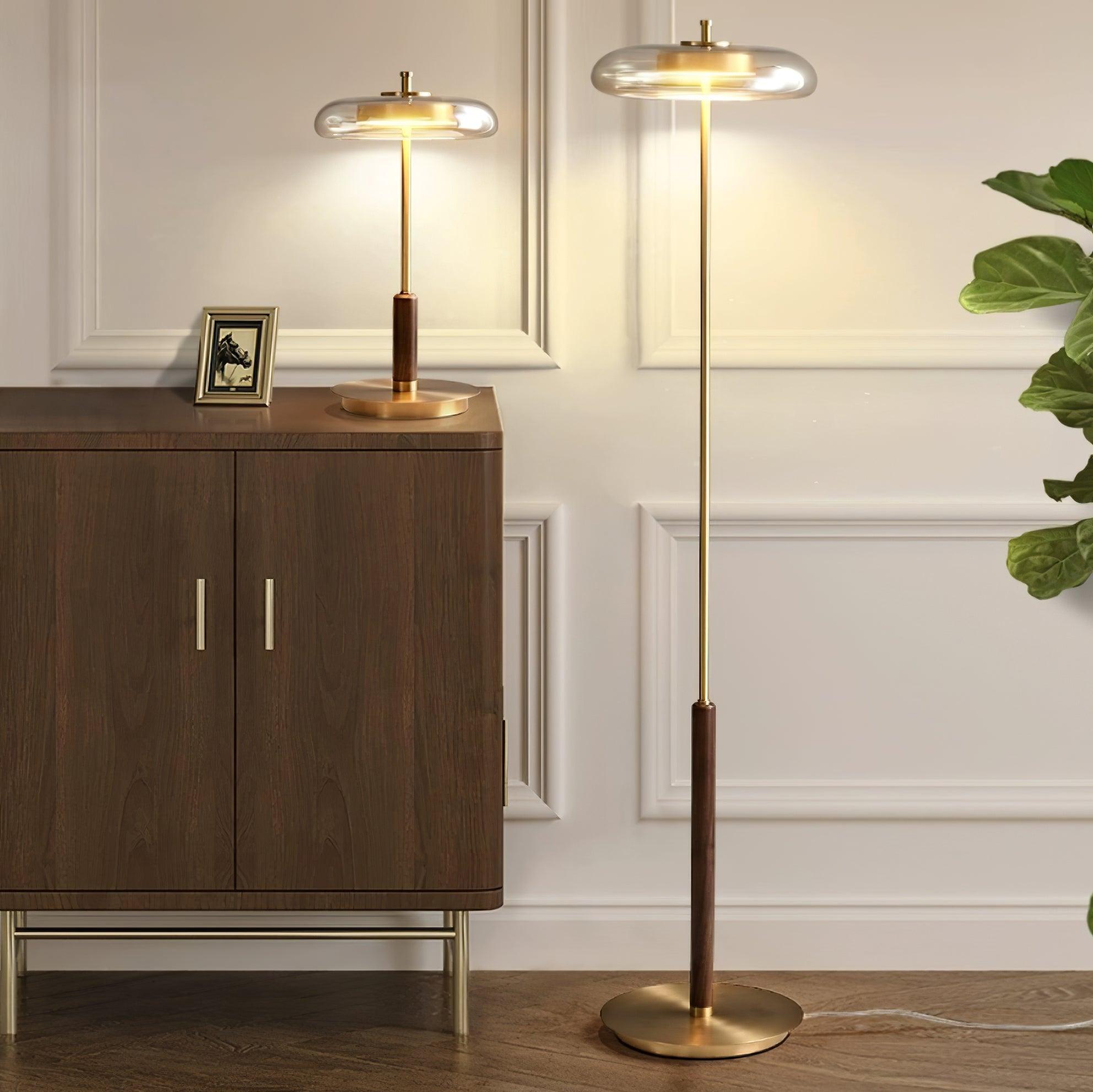 Lumisol | Tischleuchte mit Glas und Holz