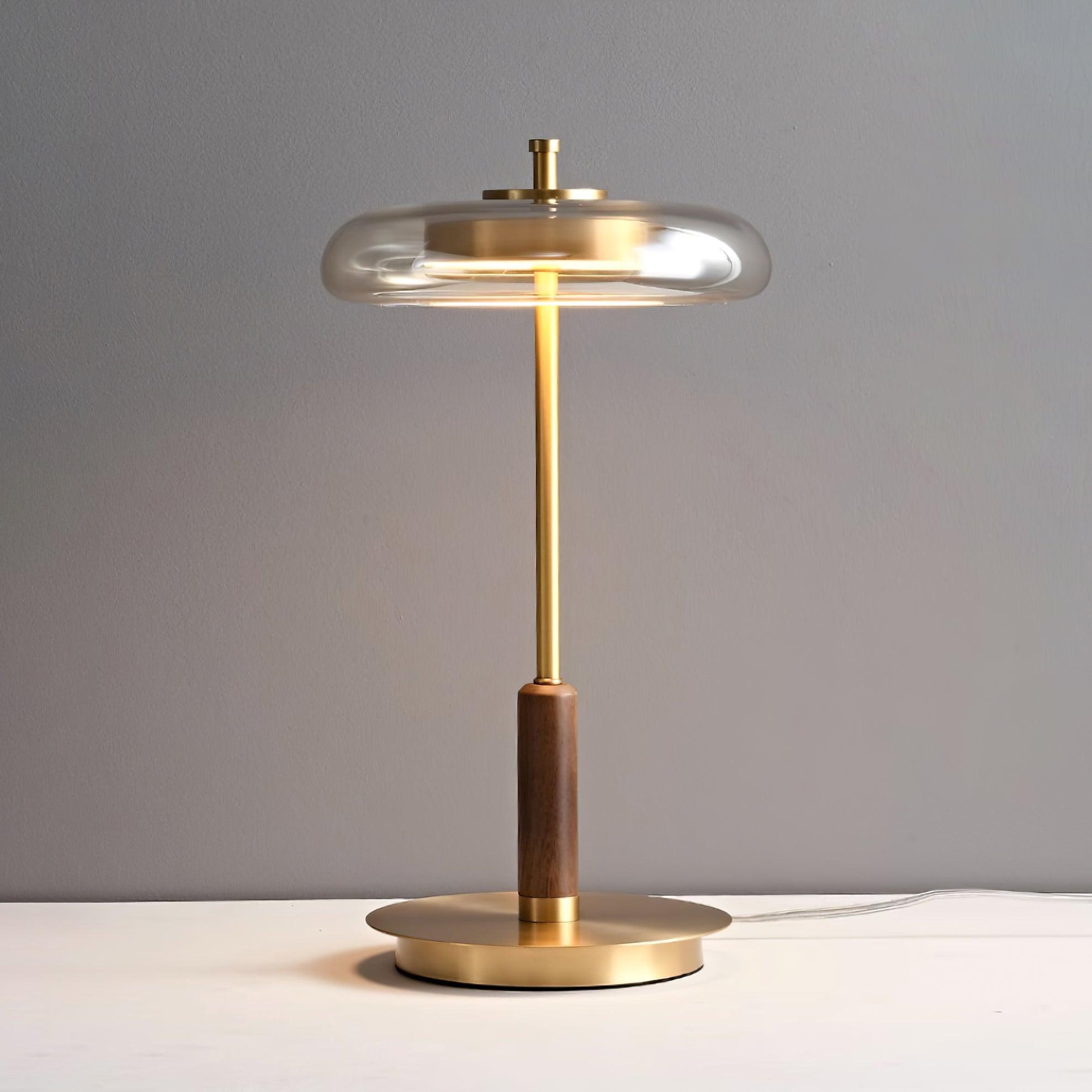 Lumisol | Tischleuchte mit Glas und Holz