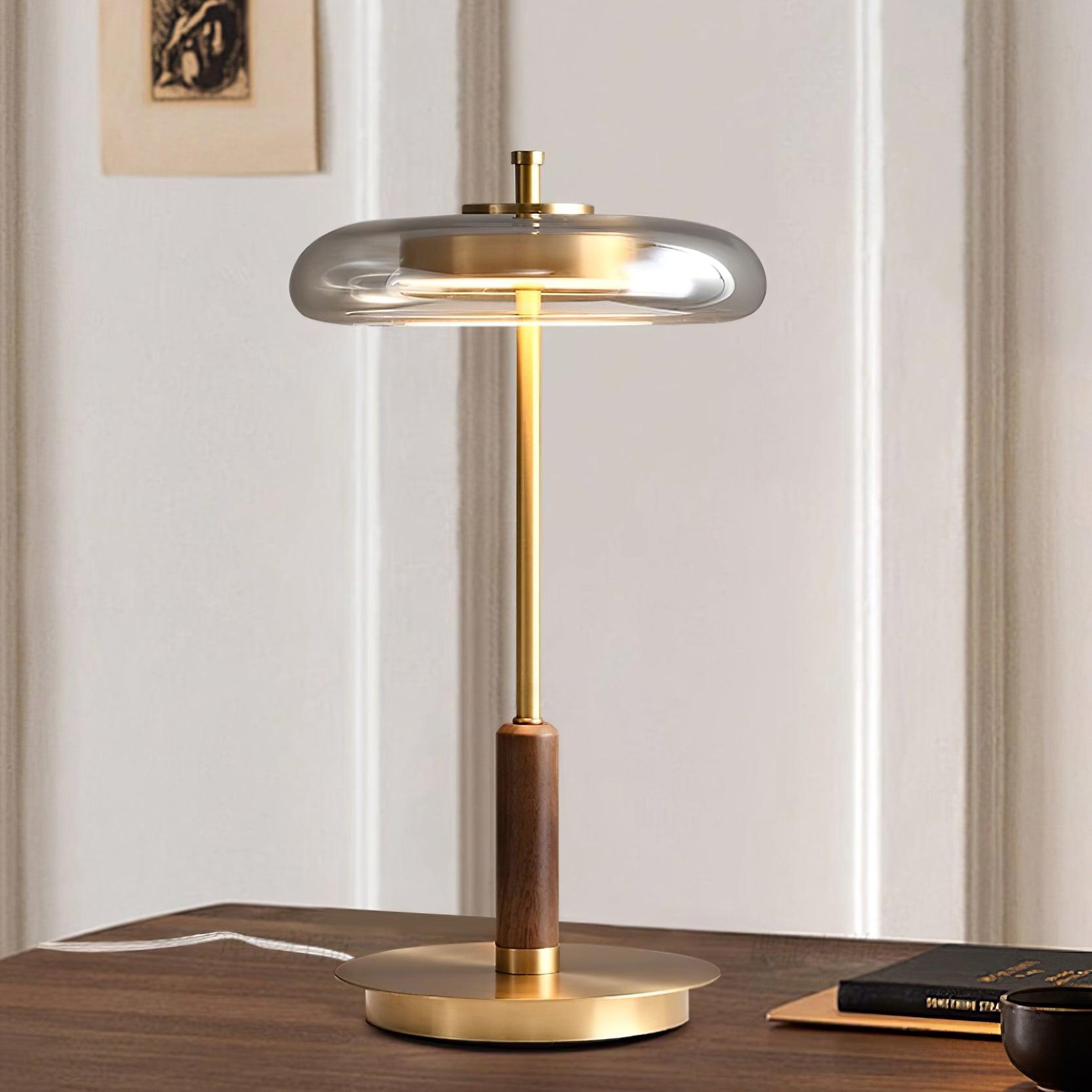Lumisol | Tischleuchte mit Glas und Holz