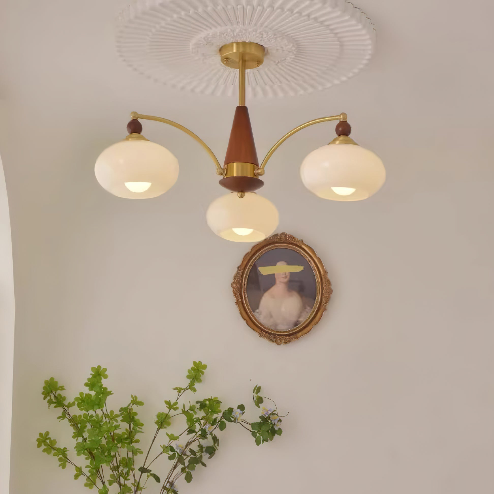 Clavira | Vintage-Deckenleuchte mit Opalglas