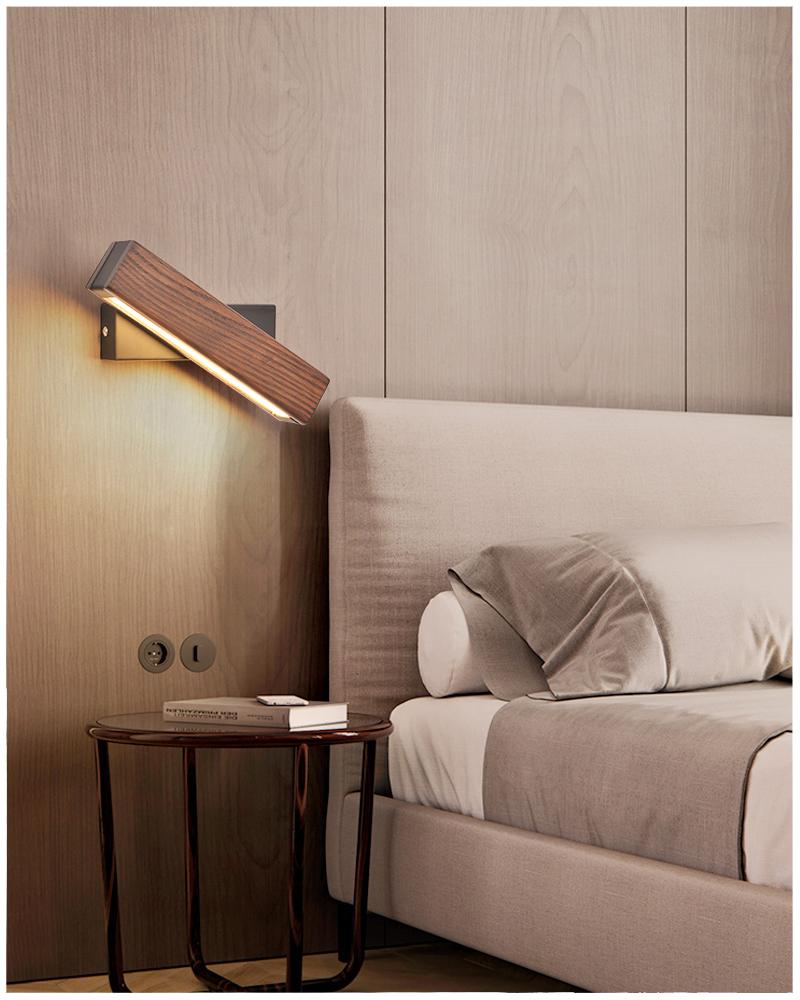 Alviro | LED-Wandleuchte Holz- und Eisen-Design