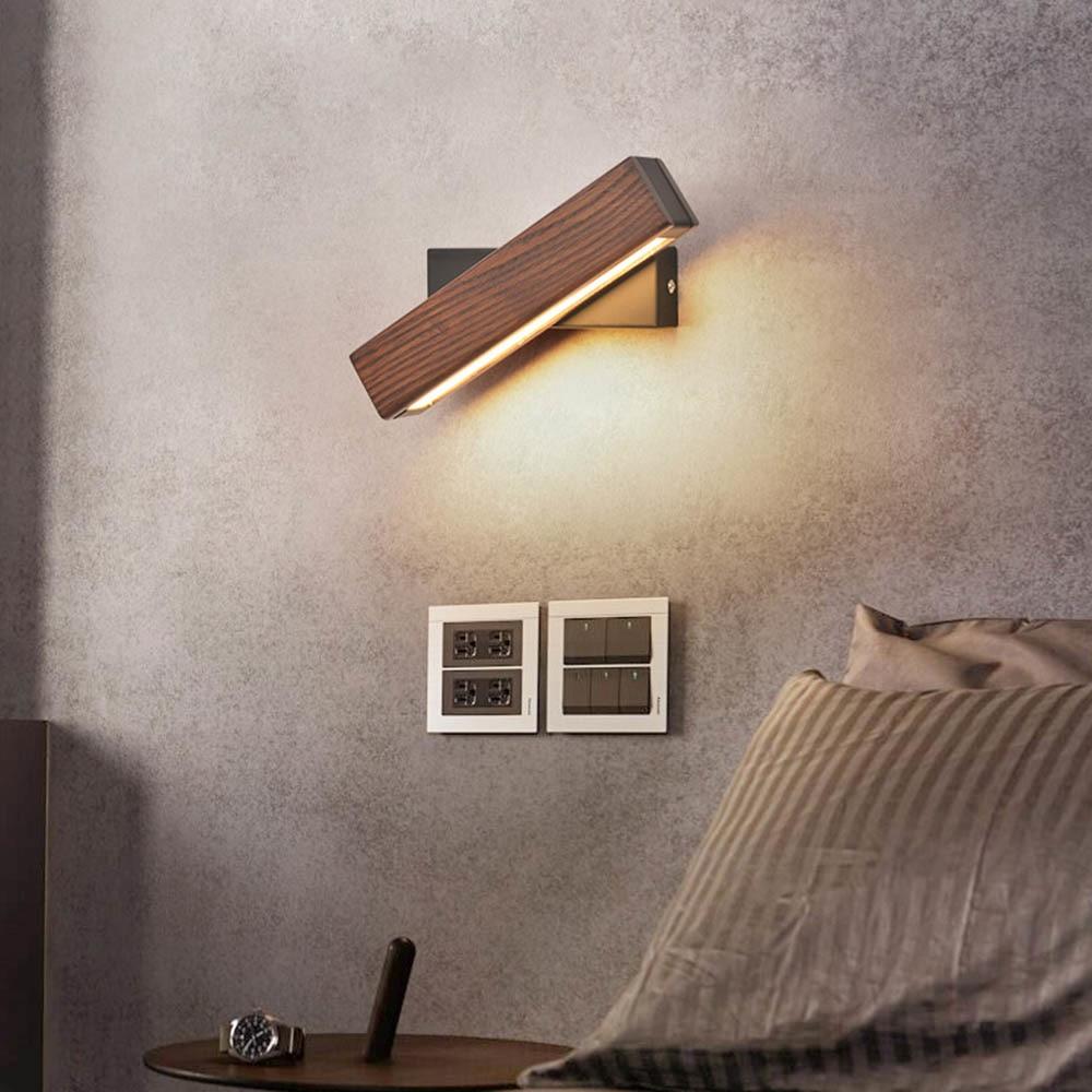 Alviro | LED-Wandleuchte Holz- und Eisen-Design
