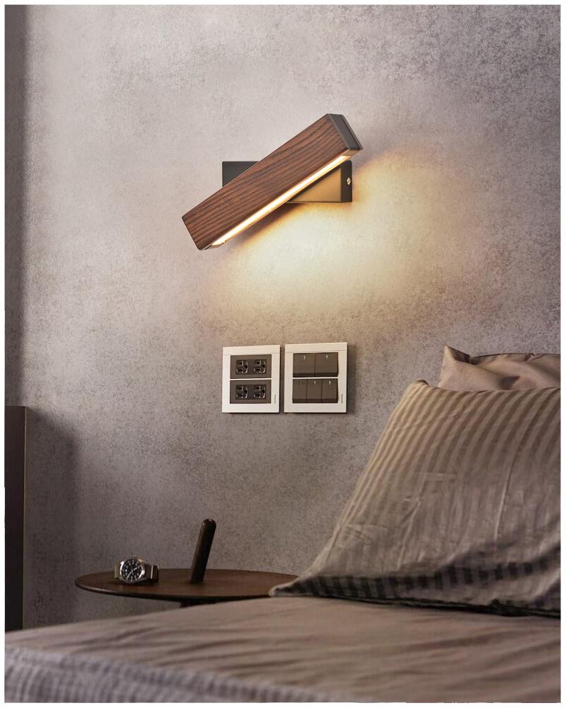 Alviro | LED-Wandleuchte Holz- und Eisen-Design