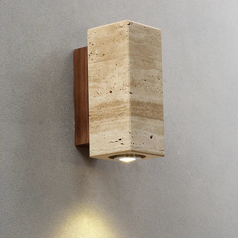 Travertin | Naturstein LED Wandleuchte Modern